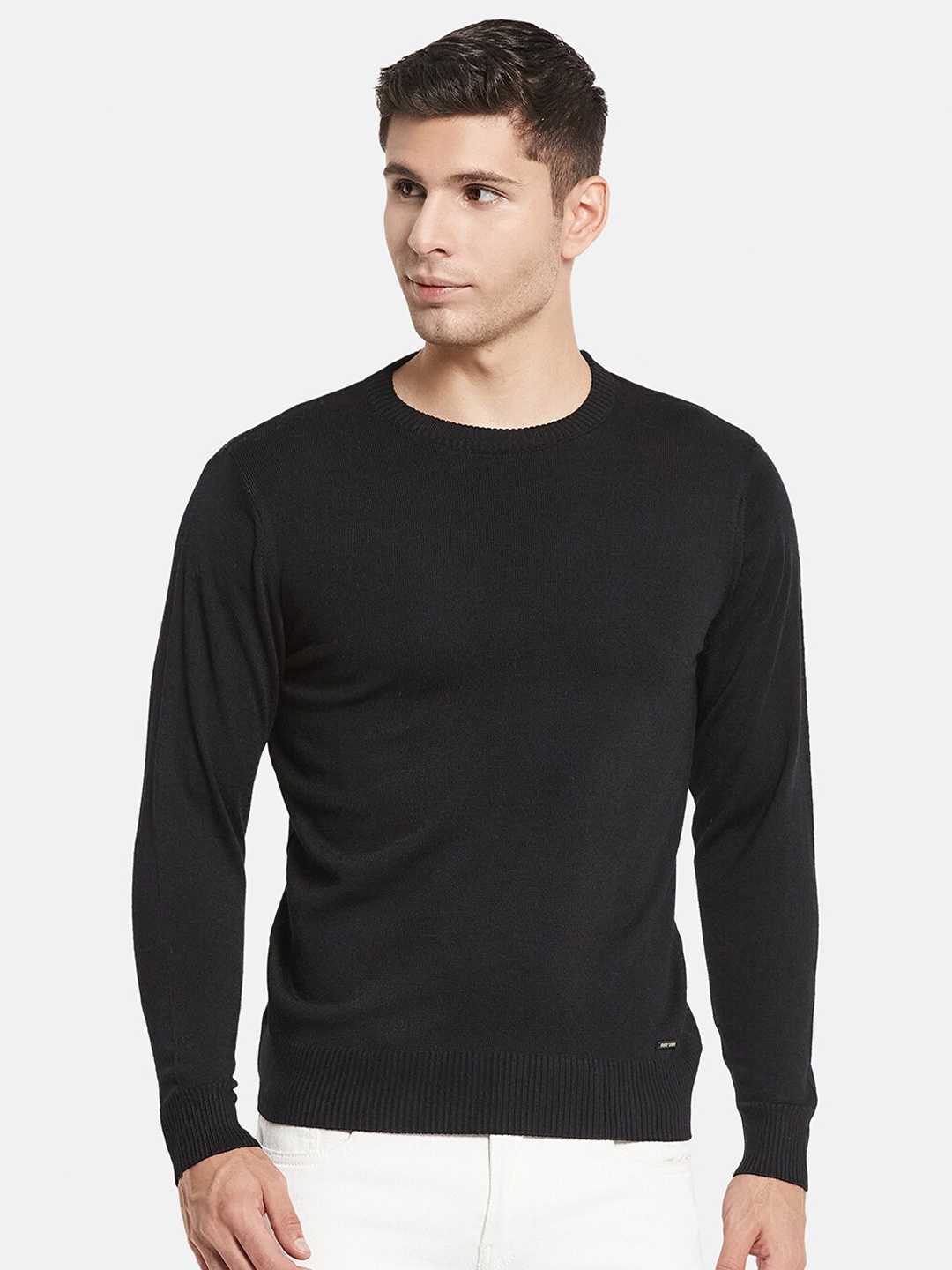 

Monte Carlo Round Neck Pullover Sweater, Black