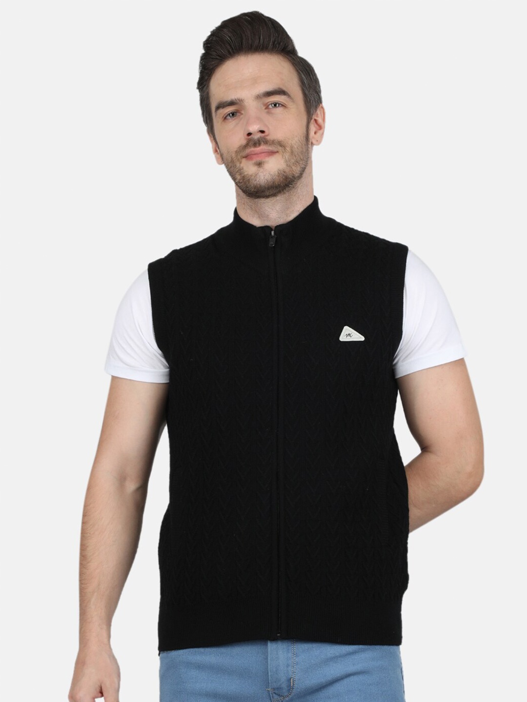 

Monte Carlo Cable Knit Cardigan Sweater, Black