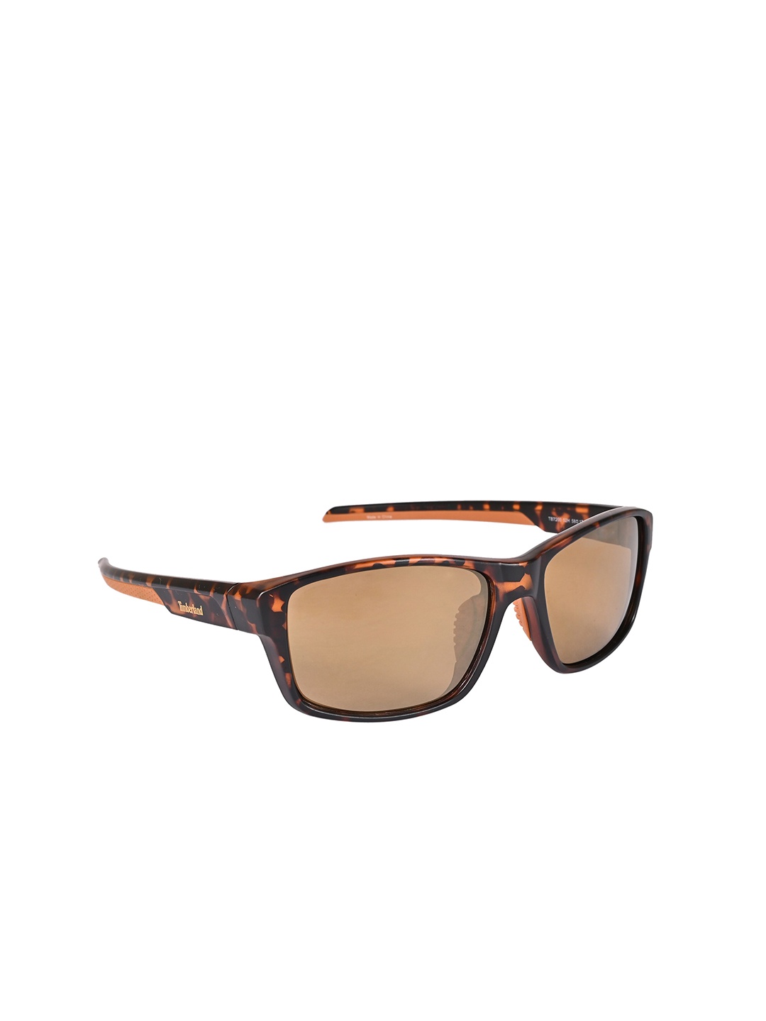 

Timberland Men UV Protective Lens Rectangular Sunglasses TB7200 58 52H, Brown