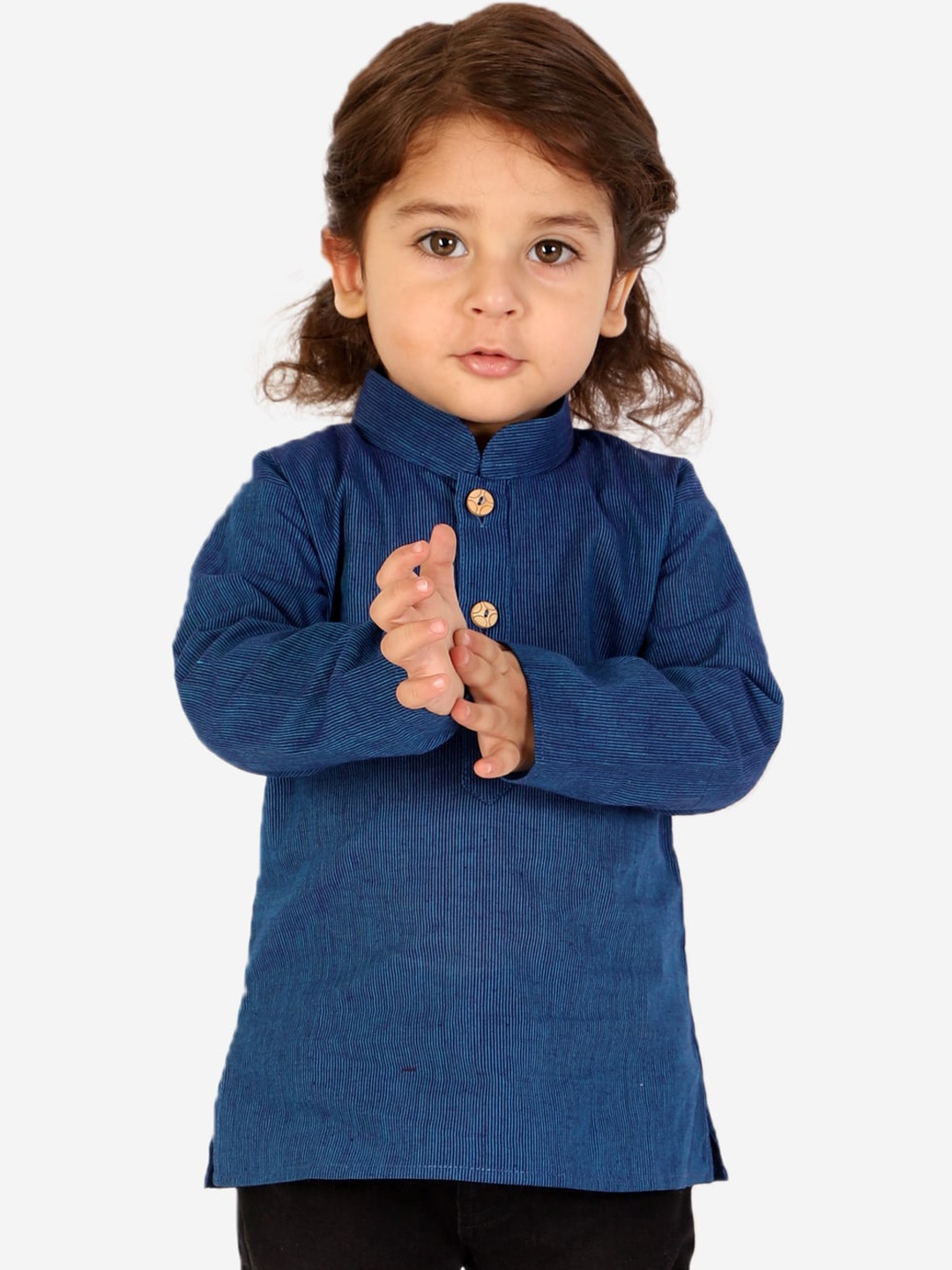 

KID1 Boys Cotton Mandarin Collar Kurta, Navy blue