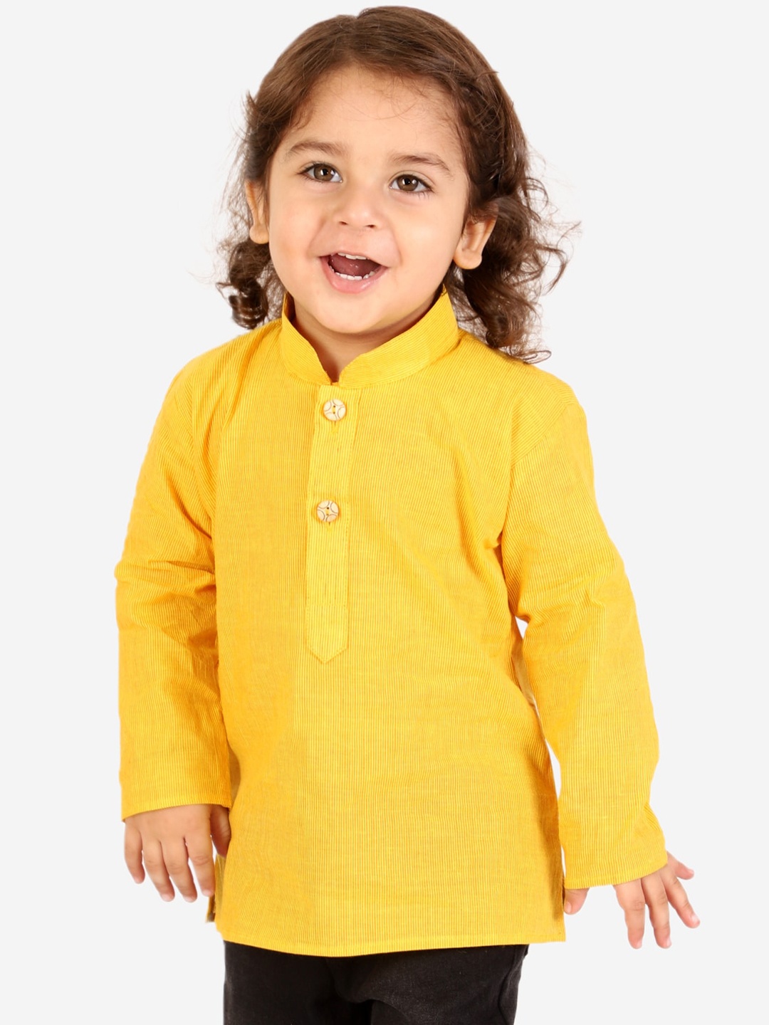 

KID1 Boys Cotton Woven design Kurta, Yellow