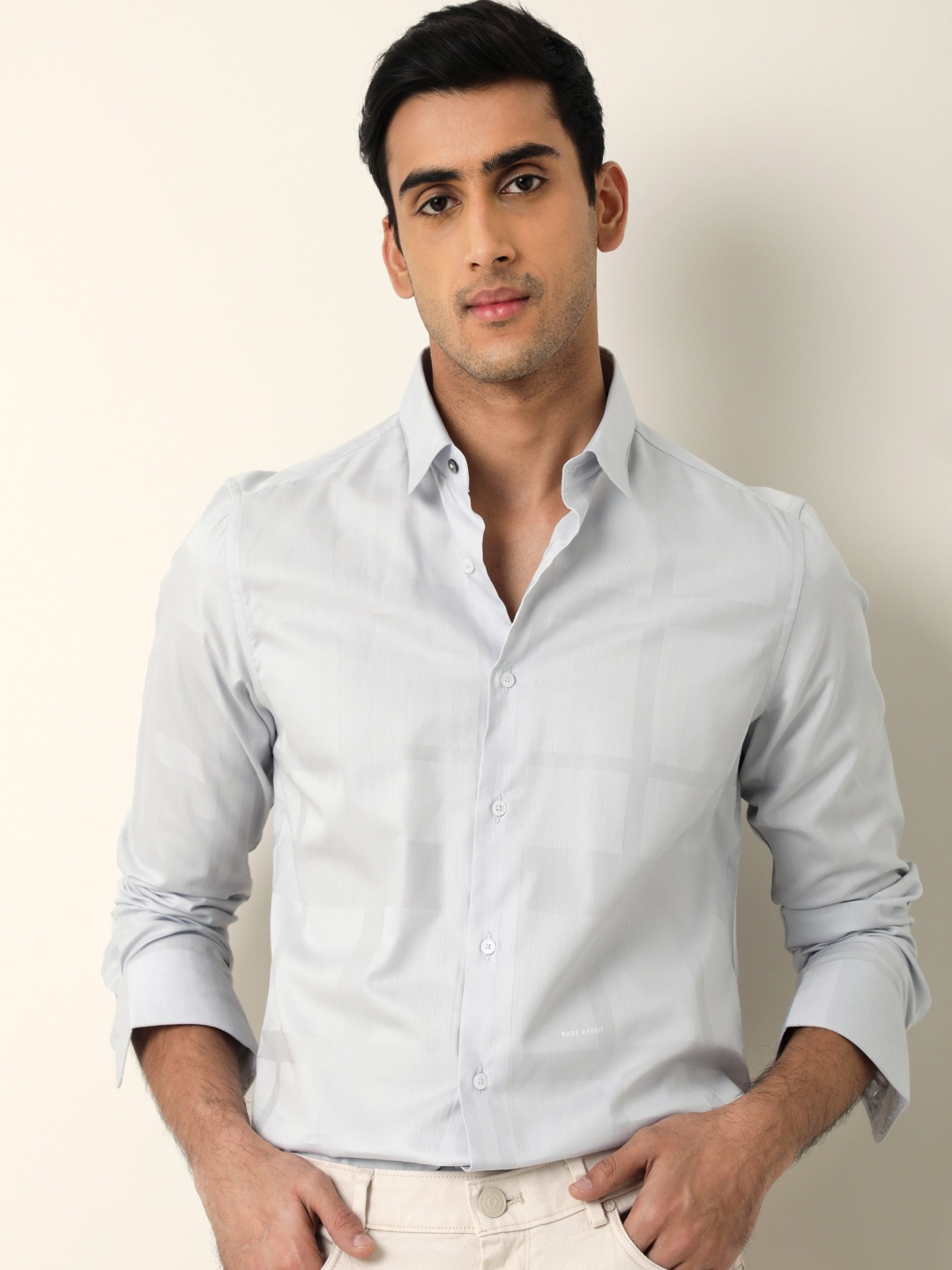 

RARE RABBIT Men Boxline Slim Fit Shirt, Blue