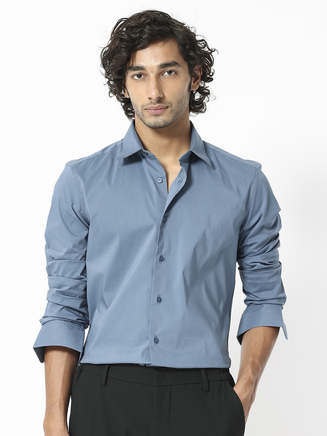 

RARE RABBIT Men Benedict Slim Fit Cotton Shirt, Blue