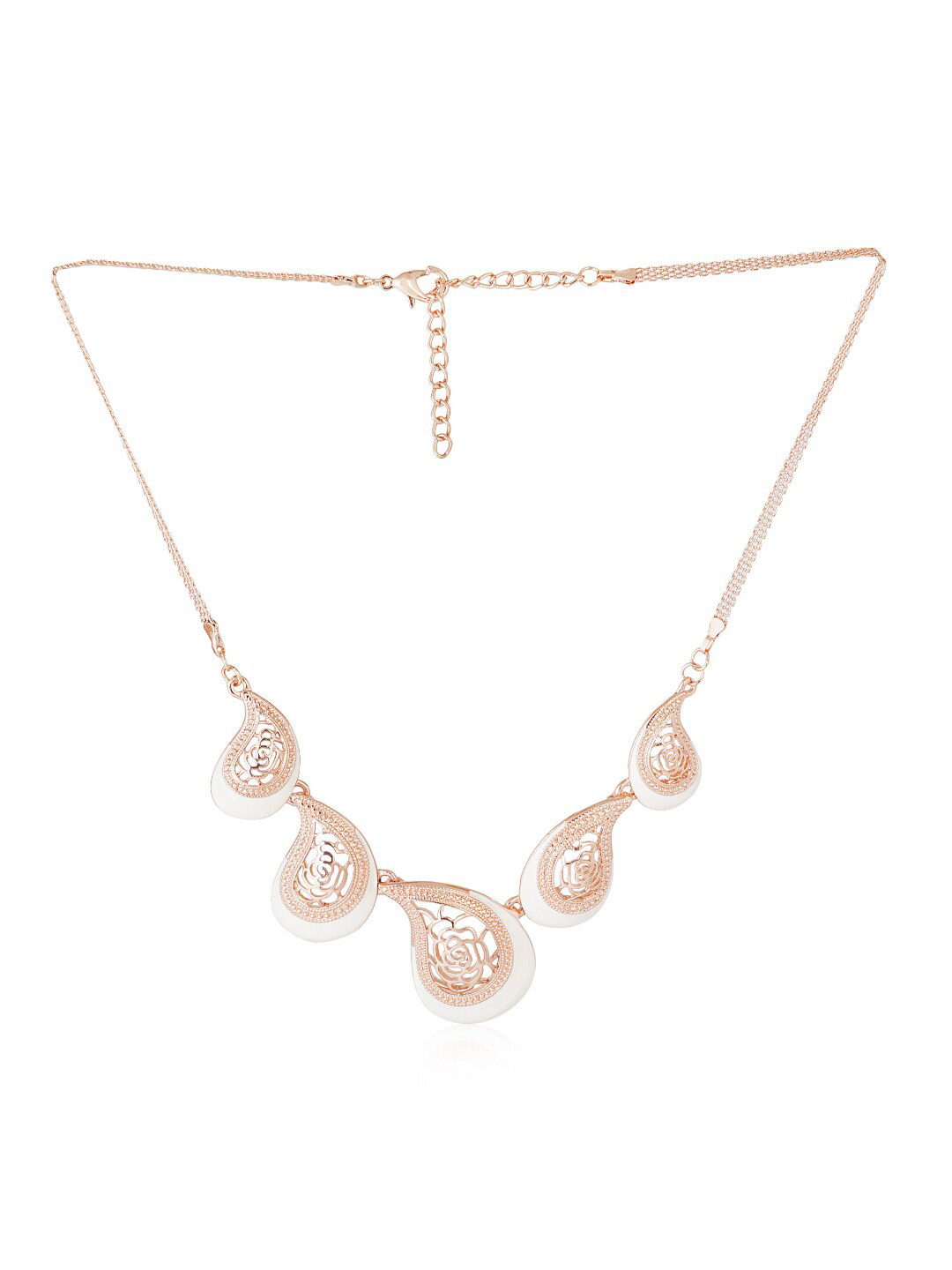 

Estele Rose Gold-Plated Stone-Studded Necklace, White