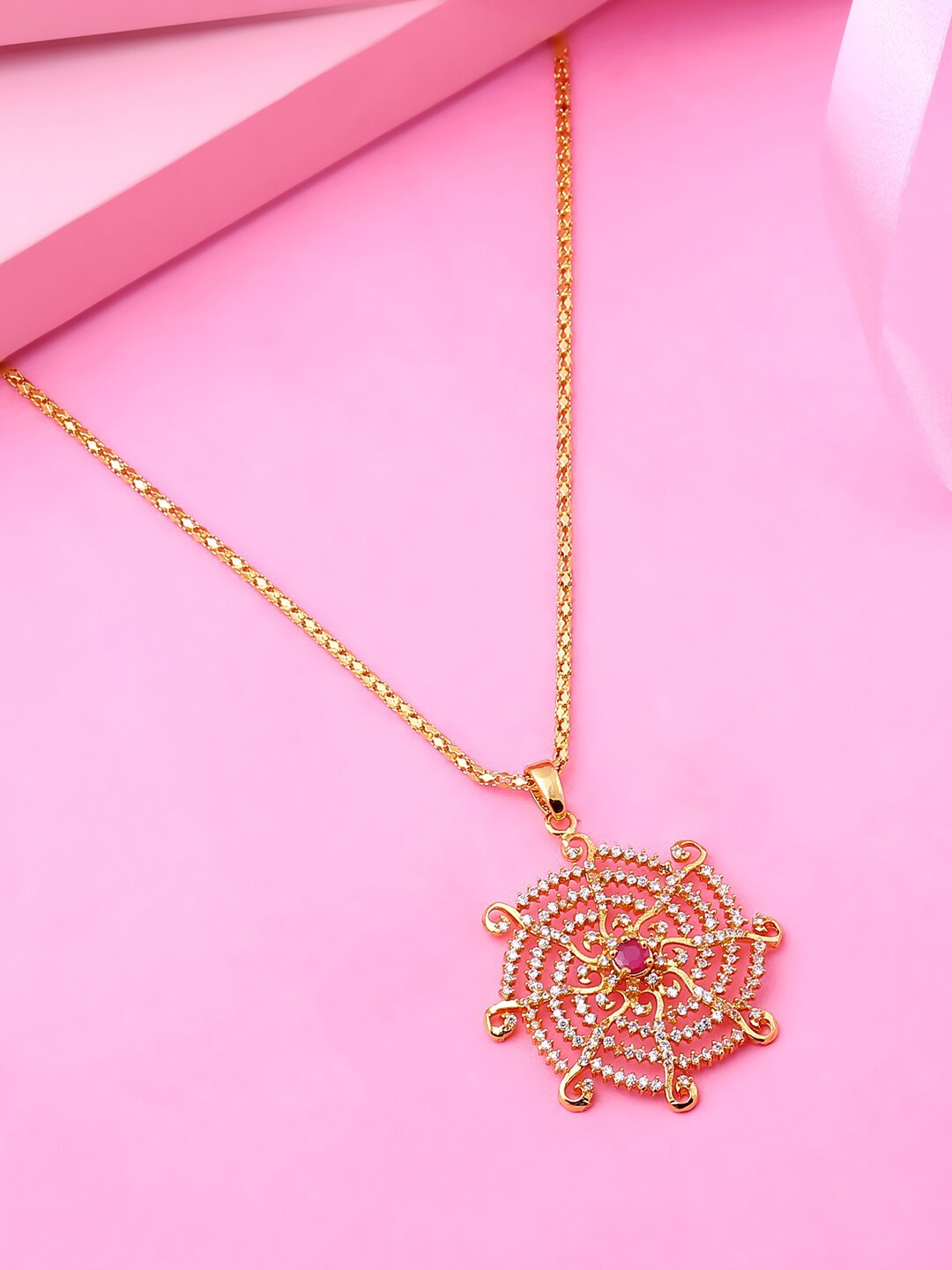 

Estele Gold-Plated CZ Studded Necklace