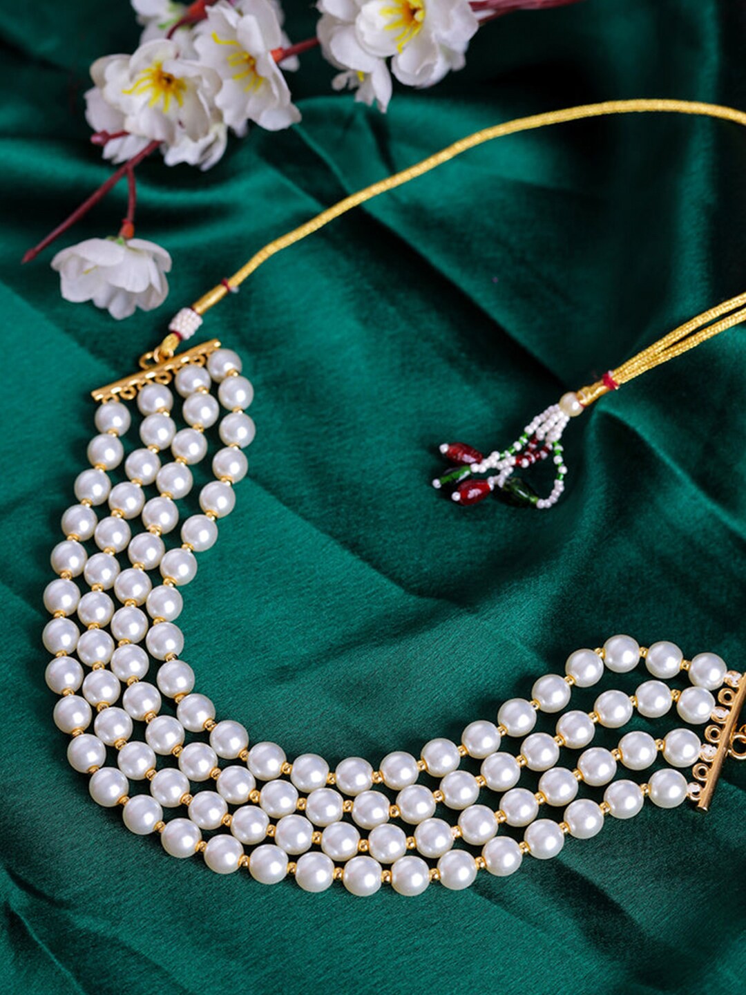 

Estele Gold-Plated Choker Necklace, White