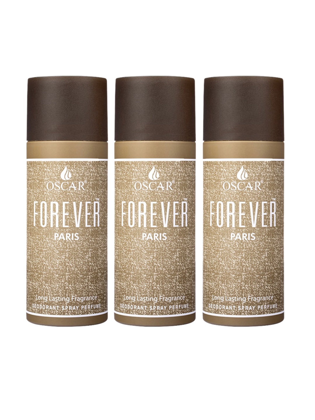 

OSCAR Men Set of 3 Forever Paris Long Lasting Deodorant Spray - 150 ml each, Beige
