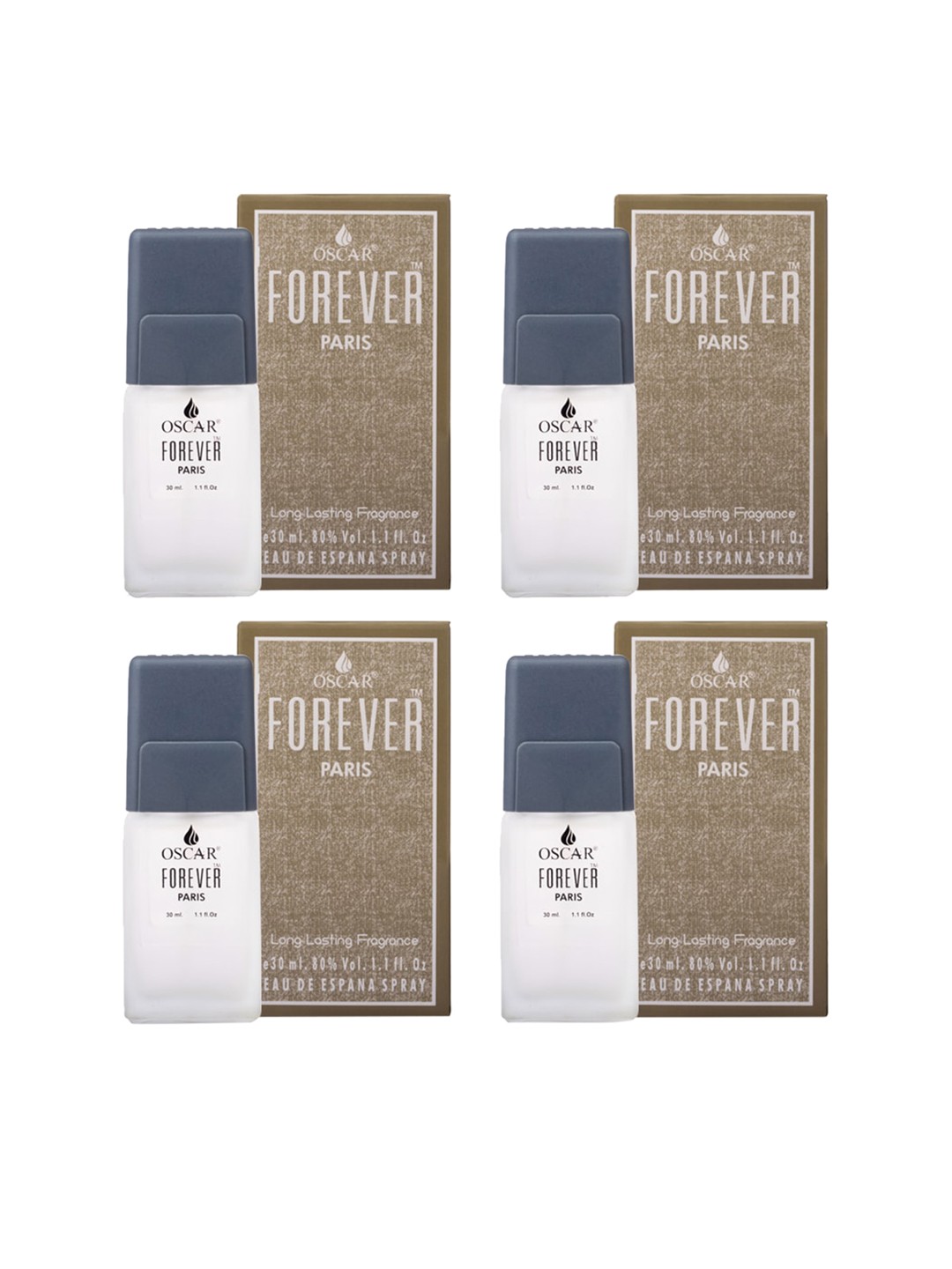 

OSCAR Set Of 4 Forever Long-Lasting Floral Tuberose Aromatic Eau De Espana - 30ml Each, Beige