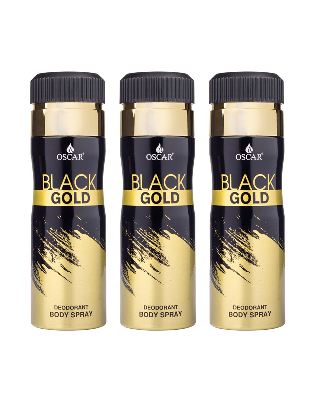 

OSCAR Set of 3 Black Gold Long Lasting Deodorant Spray - 200 ml each