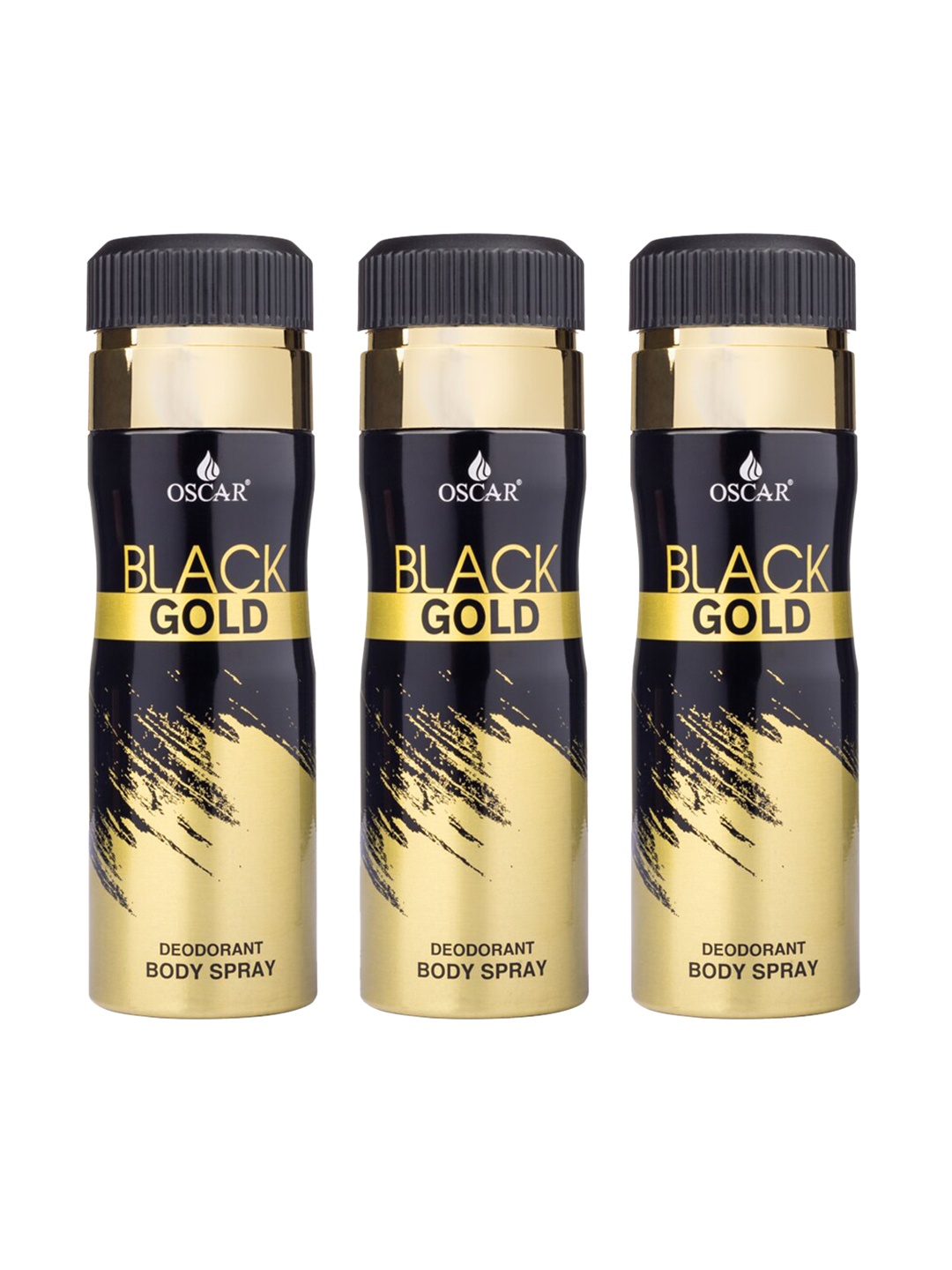 

OSCAR Pack of 3 Gold Black Deodorant- 200ml Each, Na