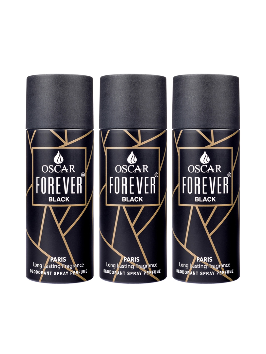 

OSCAR Pack of 3 Forever Black Deodorant - 150ml Each, Na