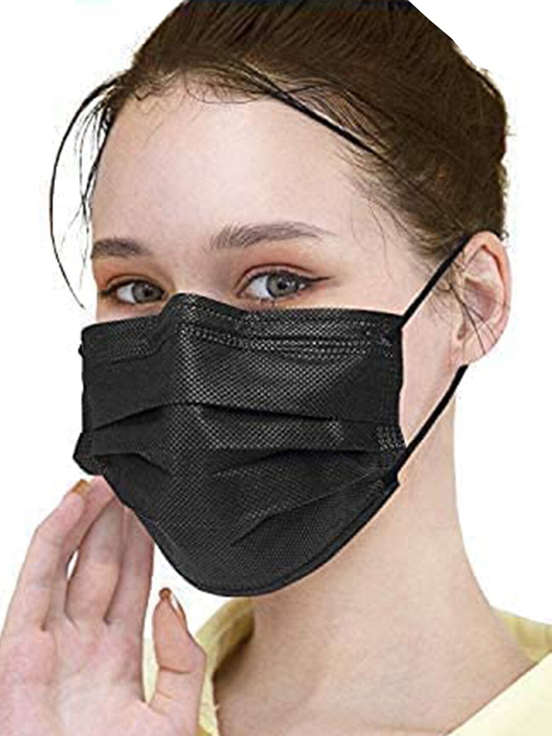 

LONDON FASHION hob Pack Of 100 3-Ply Surgical Mask, Black