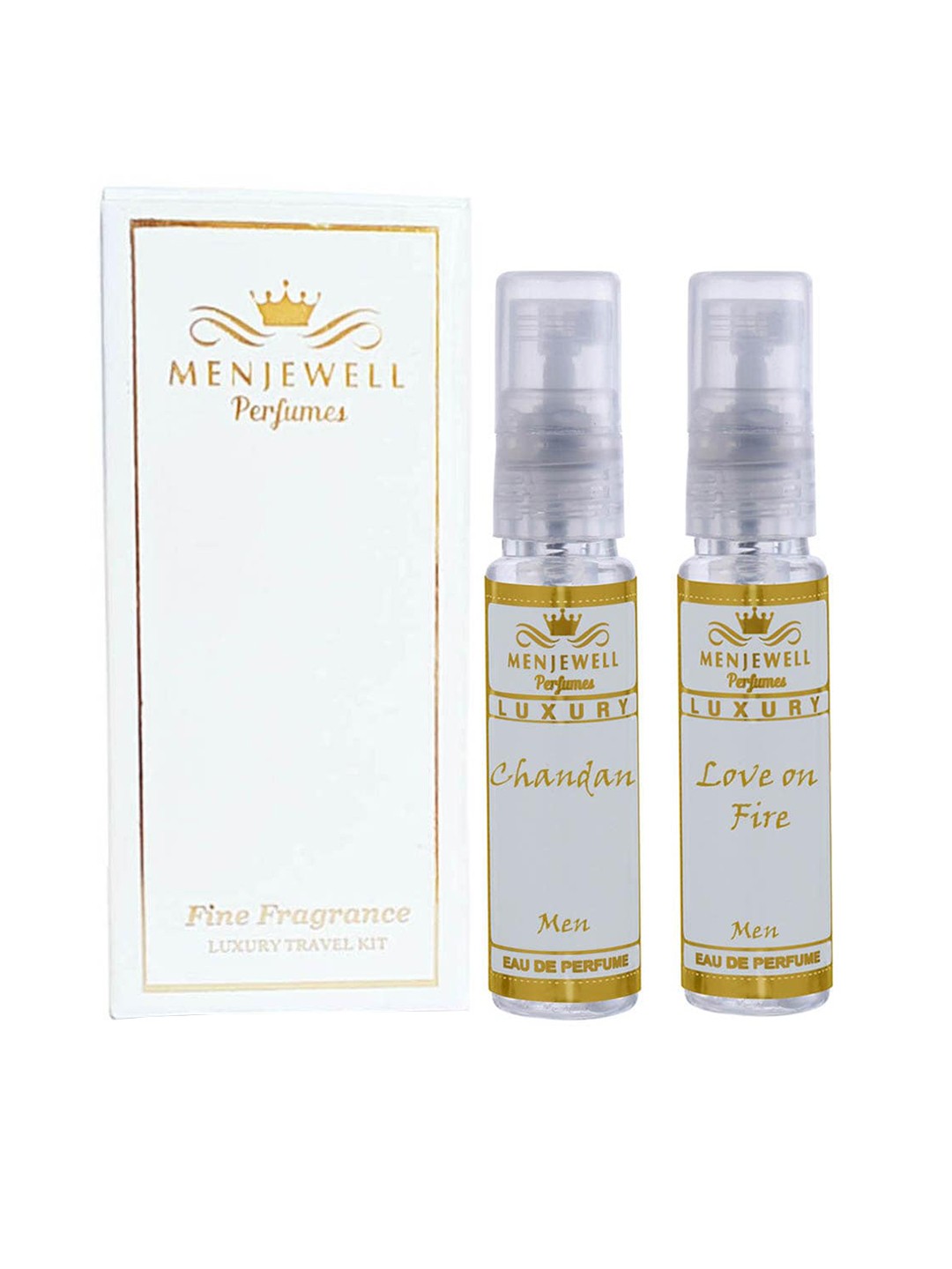 

Menjewell Luxury Set of Love On Fire & Chandan Eau De Parfum - 10 ml each, White