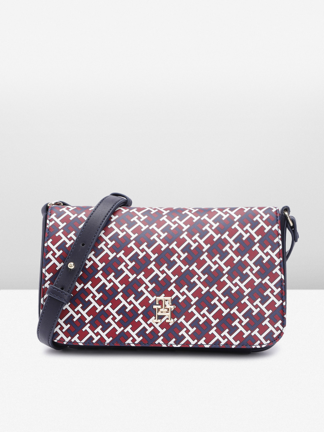 

Tommy Hilfiger DARCY Brand Logo Print Sling Bag, Navy blue