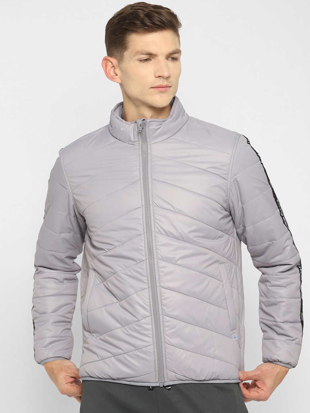 

FURO by Red Chief Solid Mock Collar Long Sleeves Padded Jacket, Grey