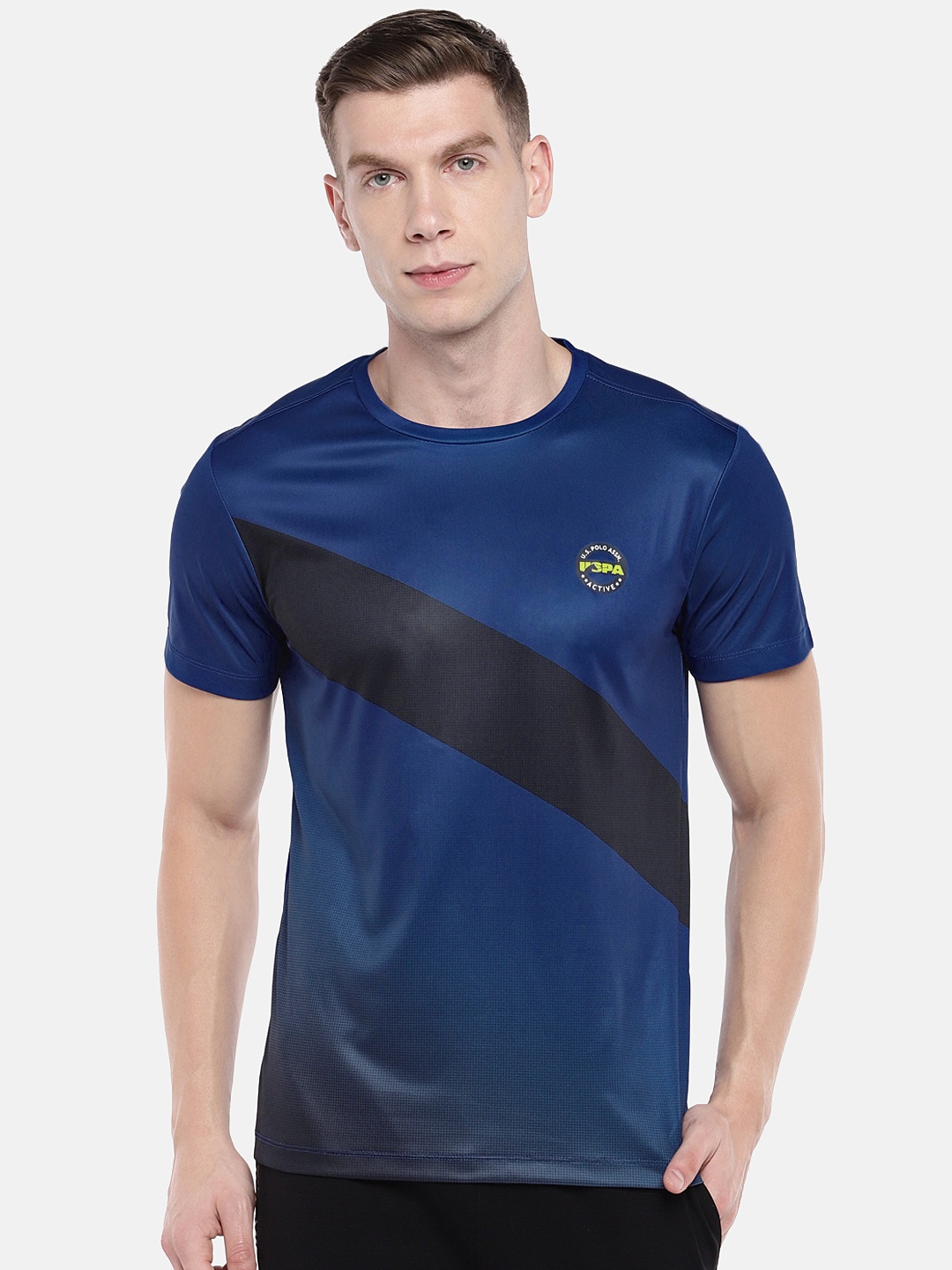 

U.S. Polo Assn. Men Blue & Black Active Equi-Dry T-shirt