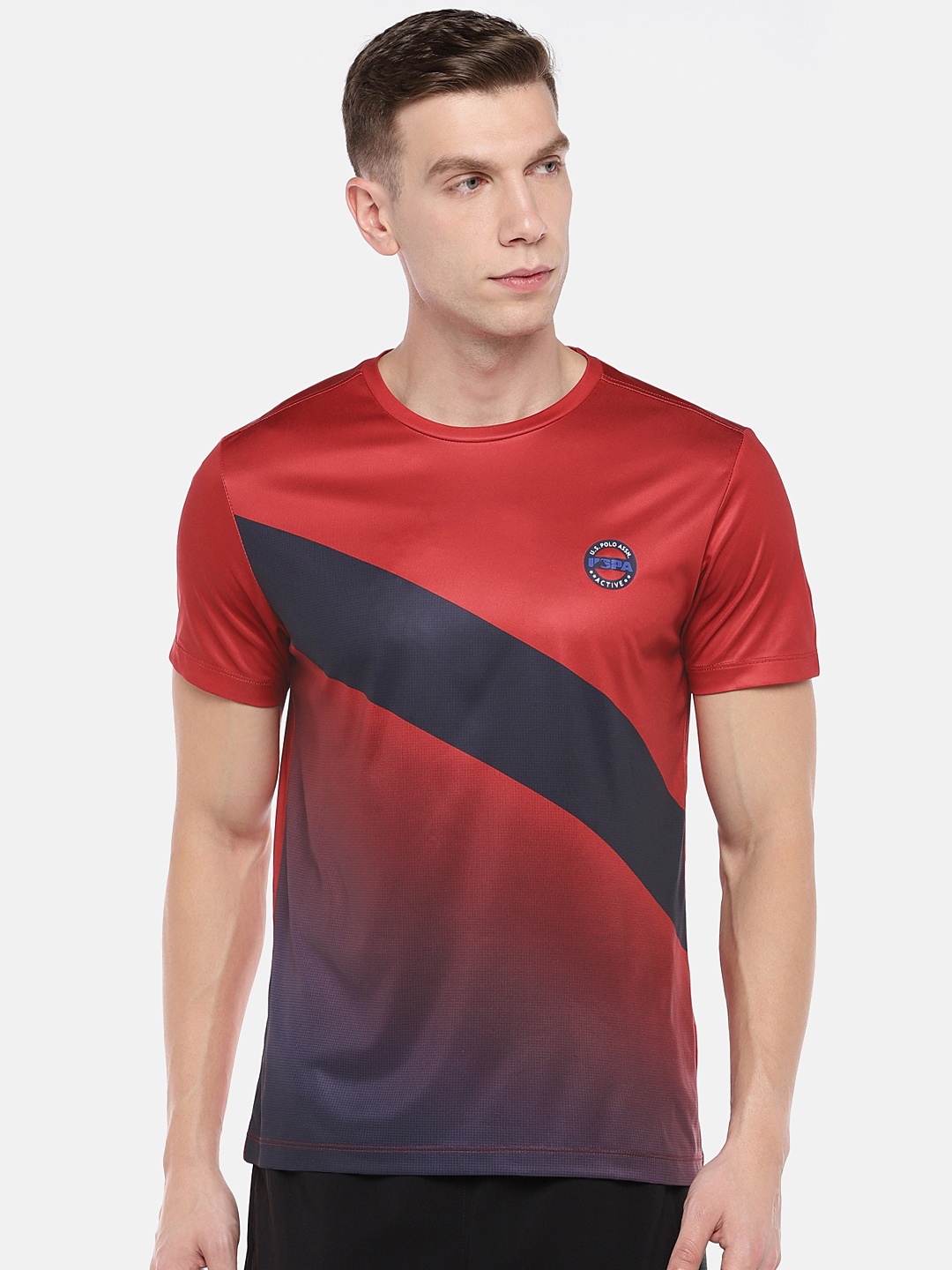 

U.S. Polo Assn. Men Red & Black Active Equi-Dry T-shirt