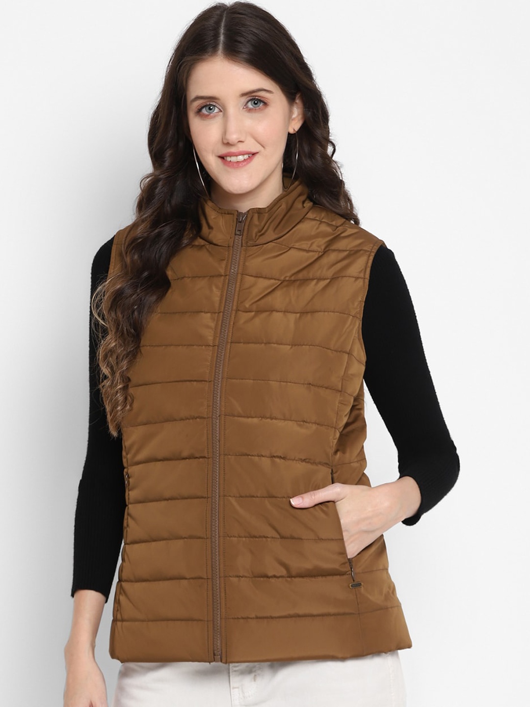

LAMOURE BY RED CHIEF Mock Collar Puffer Jacket, Brown