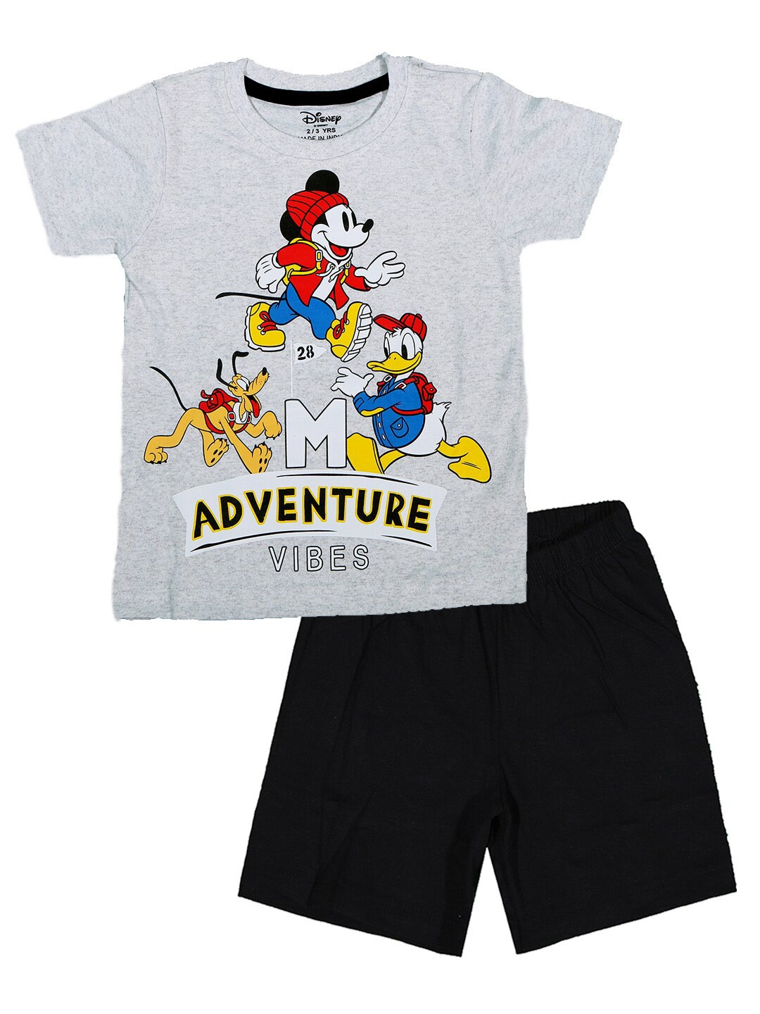 

KINSEY Boys Disney Mickey & Friends Printed T-shirt with Shorts Clothing Set, Grey melange