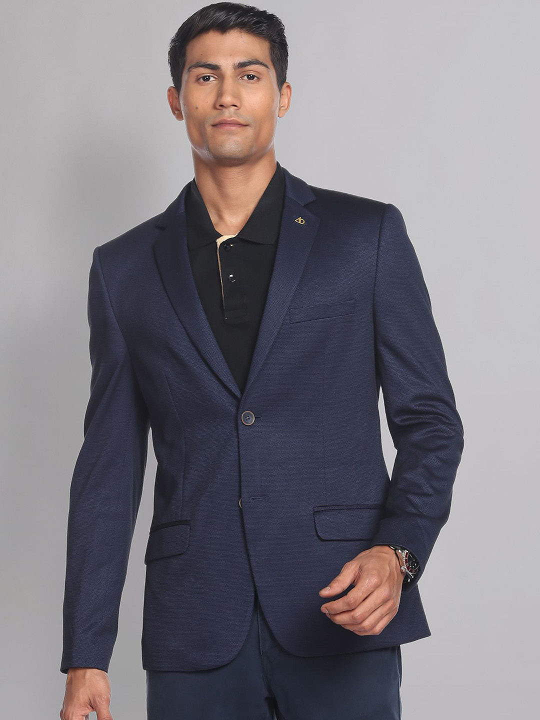 

AD By Arvind Slim-Fit Single Breasted Formal Blazers, Blue