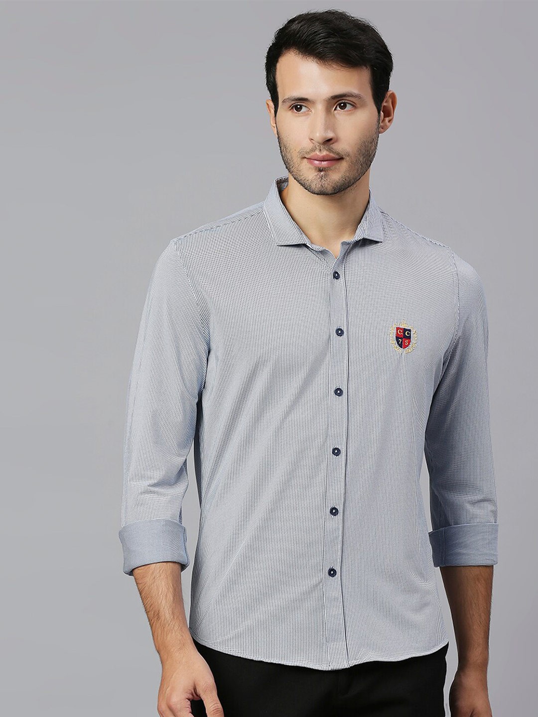 

Thomas Scott Classic Slim Fit Micro Ditsy Printed Casual Shirt, Blue