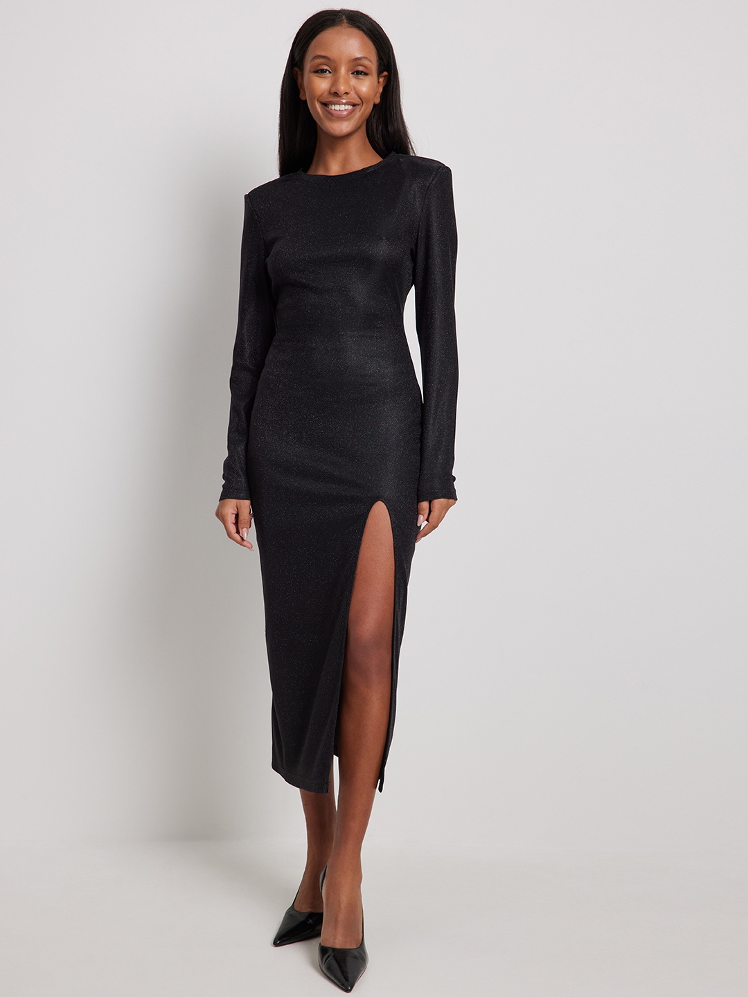 

NA-KD Embellished Bodycon Midi Dress, Black