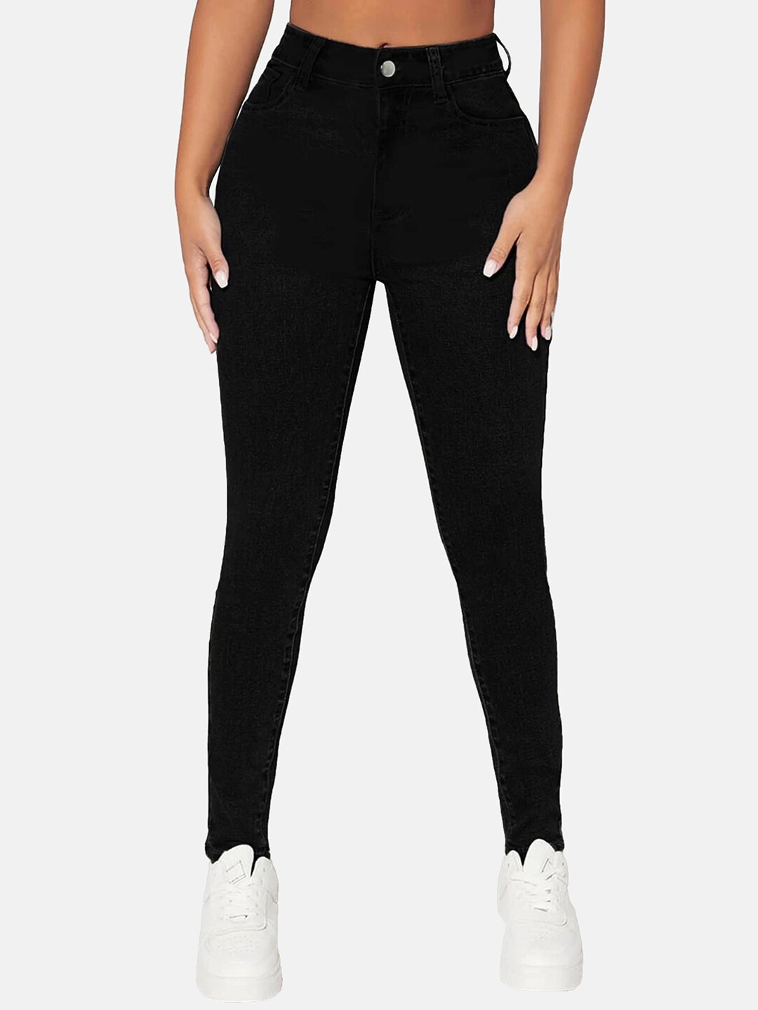 

BUY NEW TREND Women Skinny Fit High-Rise Stretchable Jeans, Black