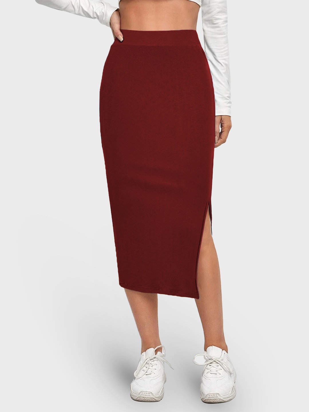 

BUY NEW TREND Knee-Length Pencil Skirt, Maroon