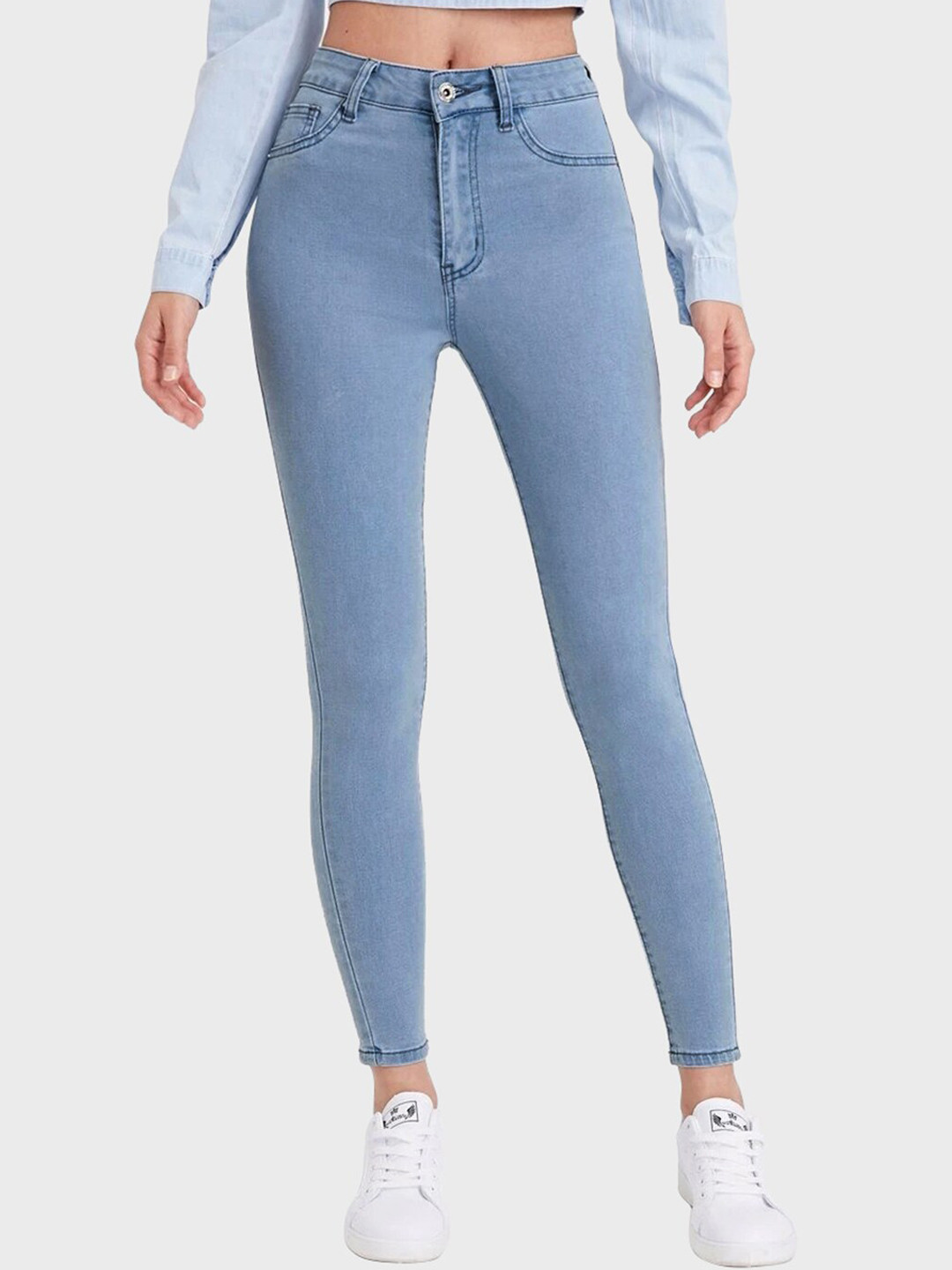 

BUY NEW TREND Women Skinny Fit High-Rise Heavy Fade Stretchable Jeans, Blue