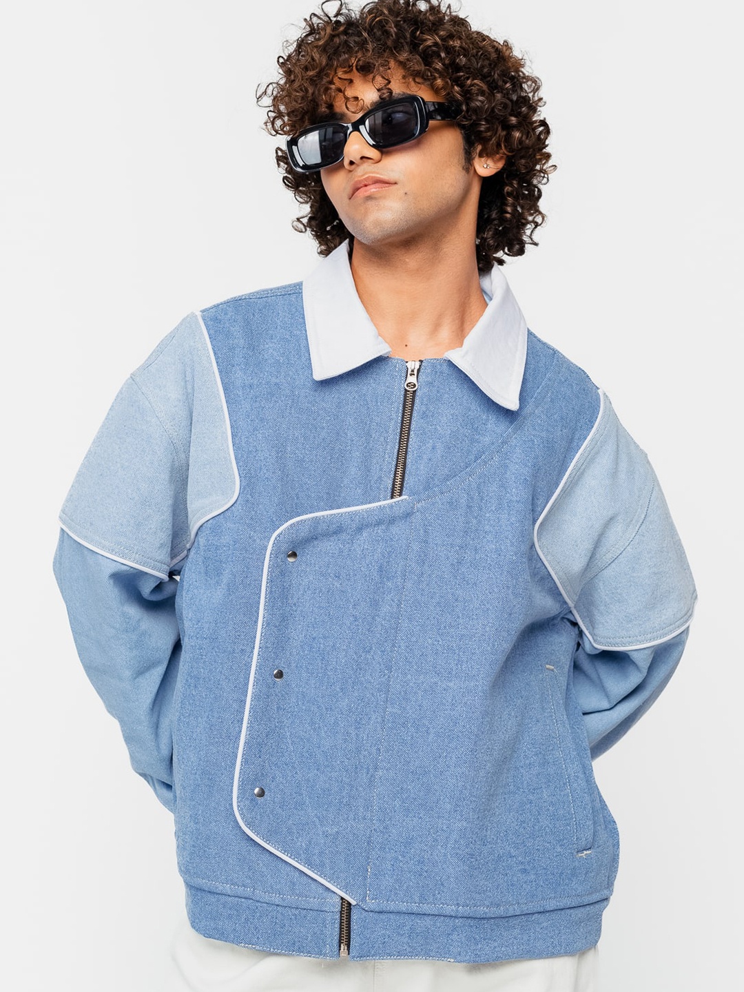 

FREAKINS Upcycled Oversize Denim Jacket, Blue