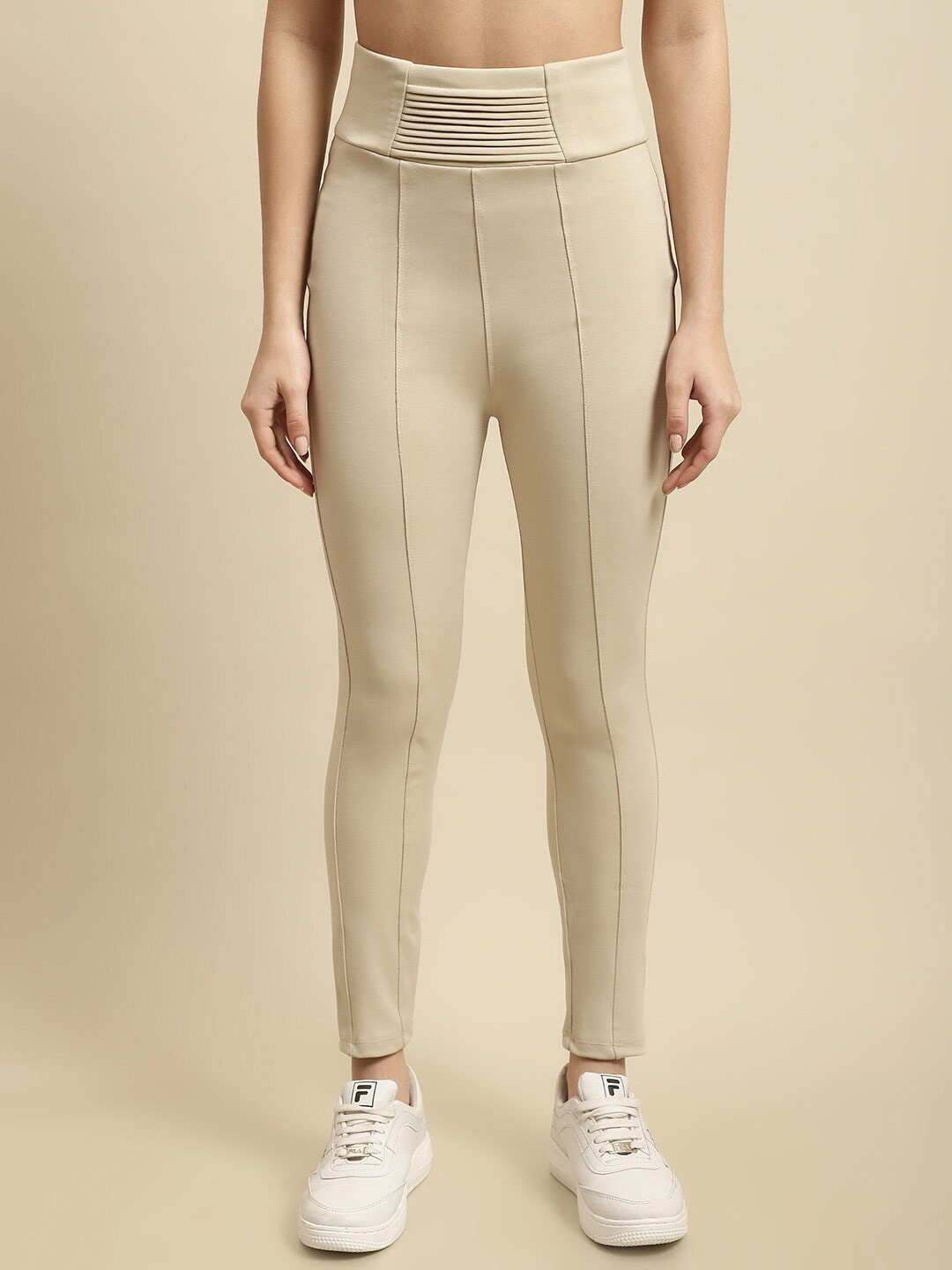 

TAG 7 Women Skinny Fit Ankle Length Jeggings, Nude