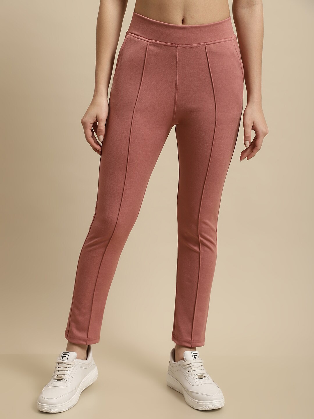 

TAG 7 Women Mid-Rise Skinny Fit Ankle Length Jeggings, Pink