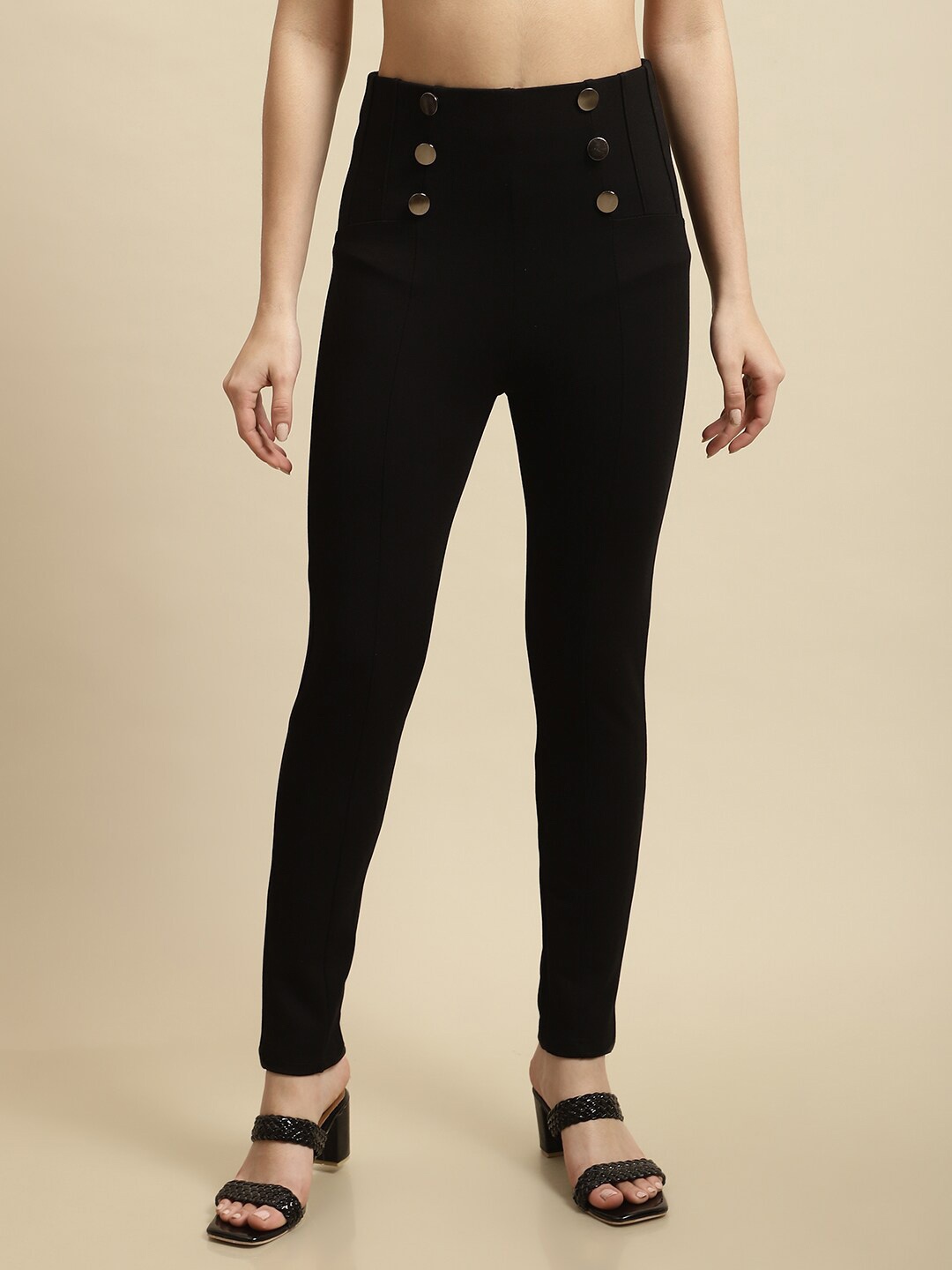

TAG 7 Women Ankle Length Skinny Fit Jeggings, Black