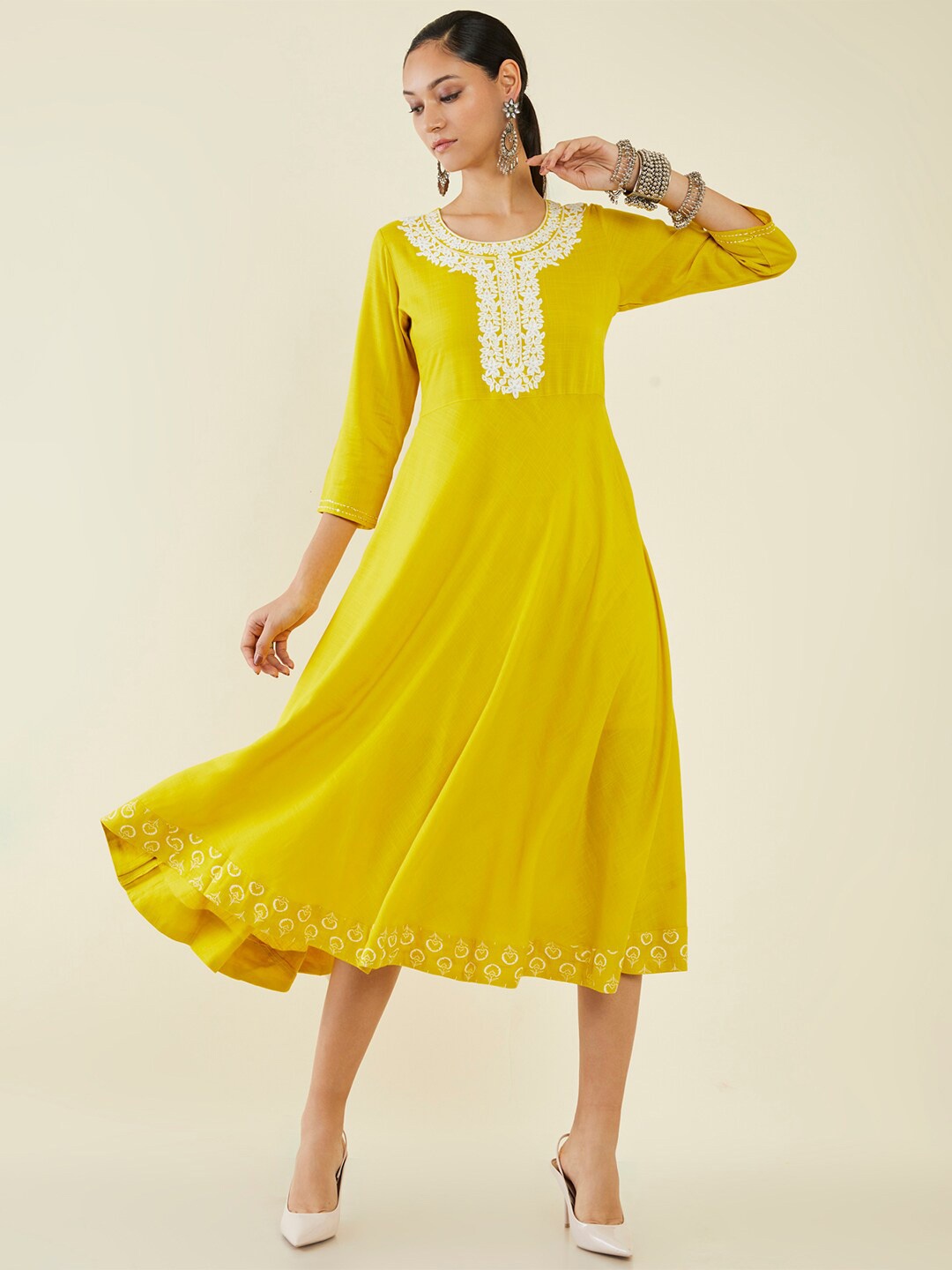 

Soch A-Line Midi Dress, Mustard