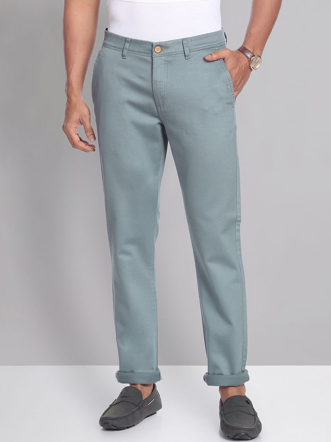 

AD By Arvind Men Blue Slim Fit Chinos Trousers