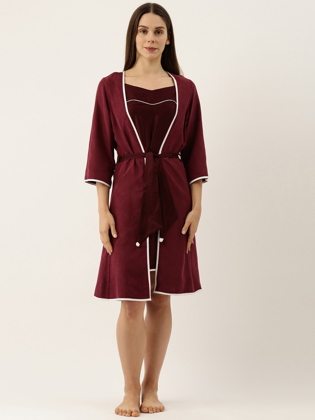 

Bannos Swagger Satin Nightdress With Robe, Purple