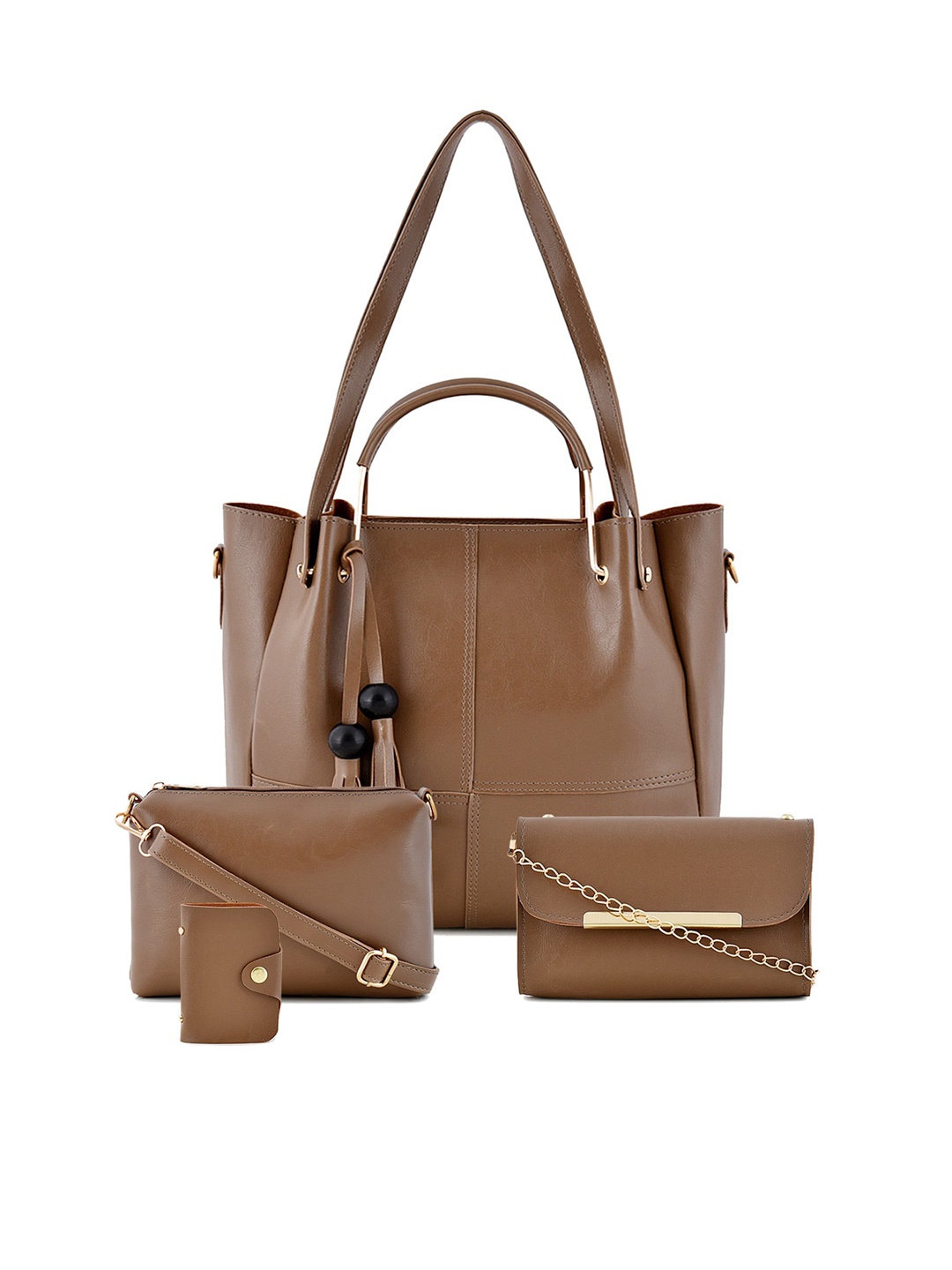 

Pez dorado Water Resistant Set Of 4 Structured Bags, Brown