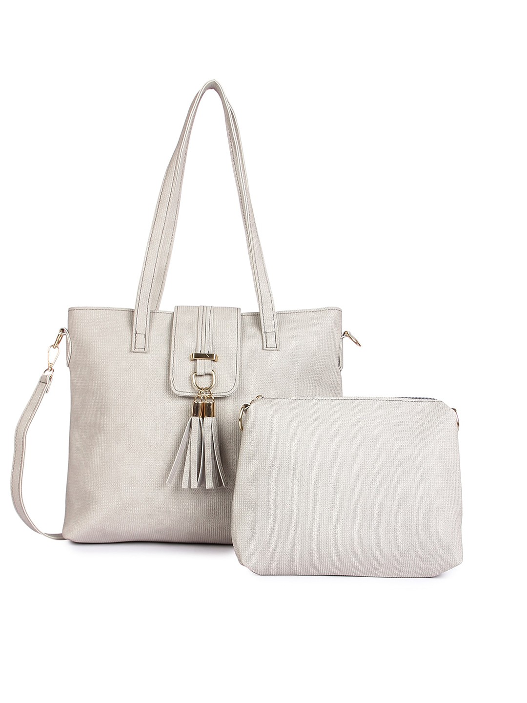 

Pez dorado Structured Shoulder Bag with Tasselled, Grey