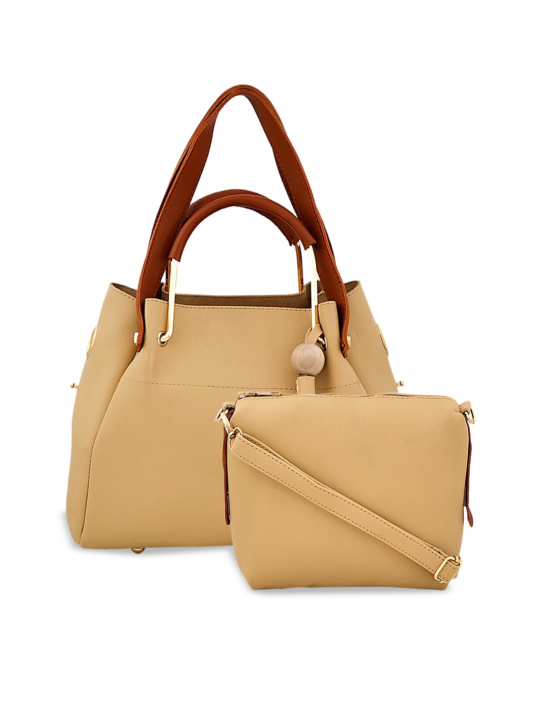 

Pez dorado Bucket Handheld Bag with Tasselled, Beige