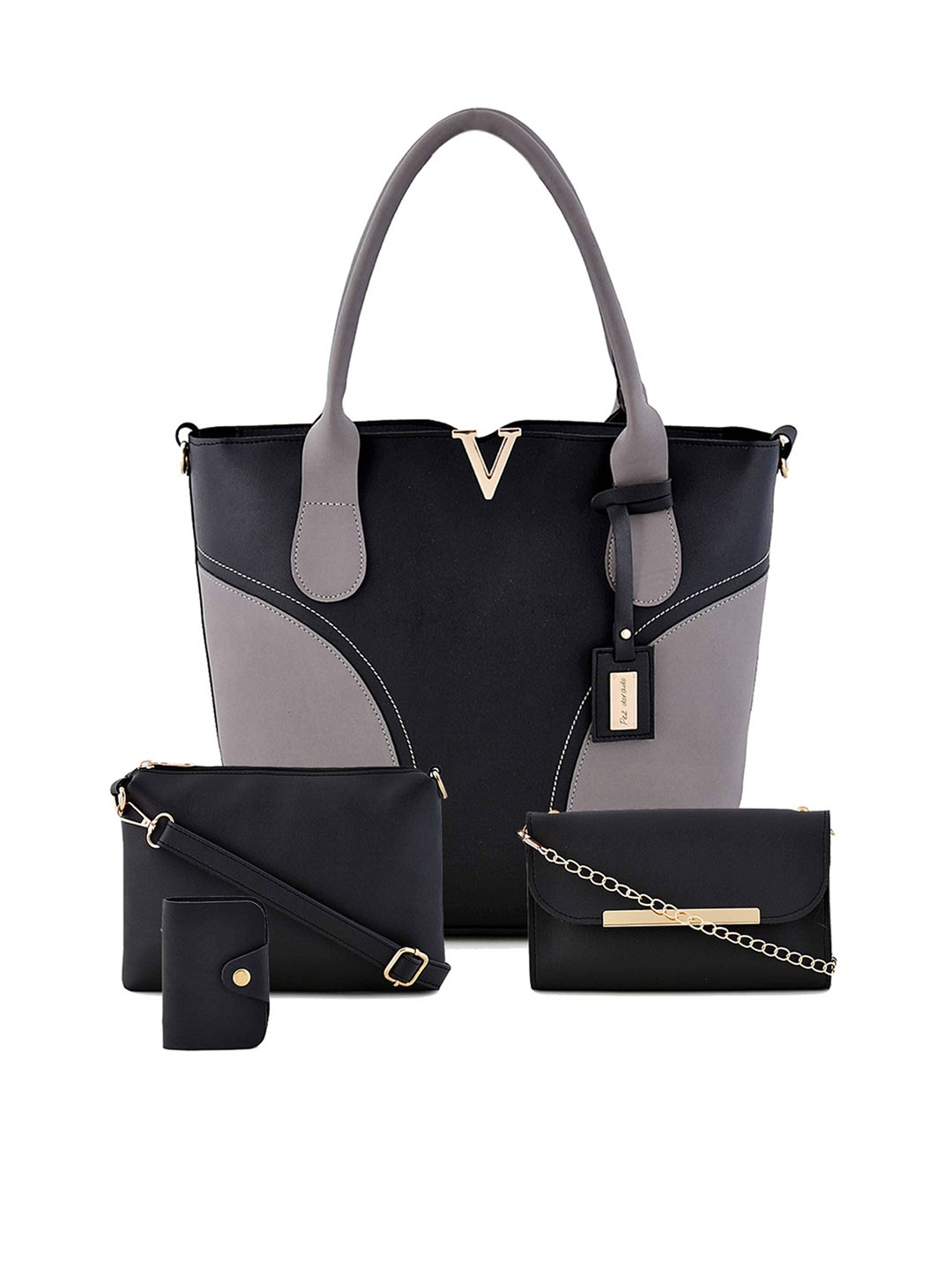 

Pez dorado Structured Handheld Bag, Black