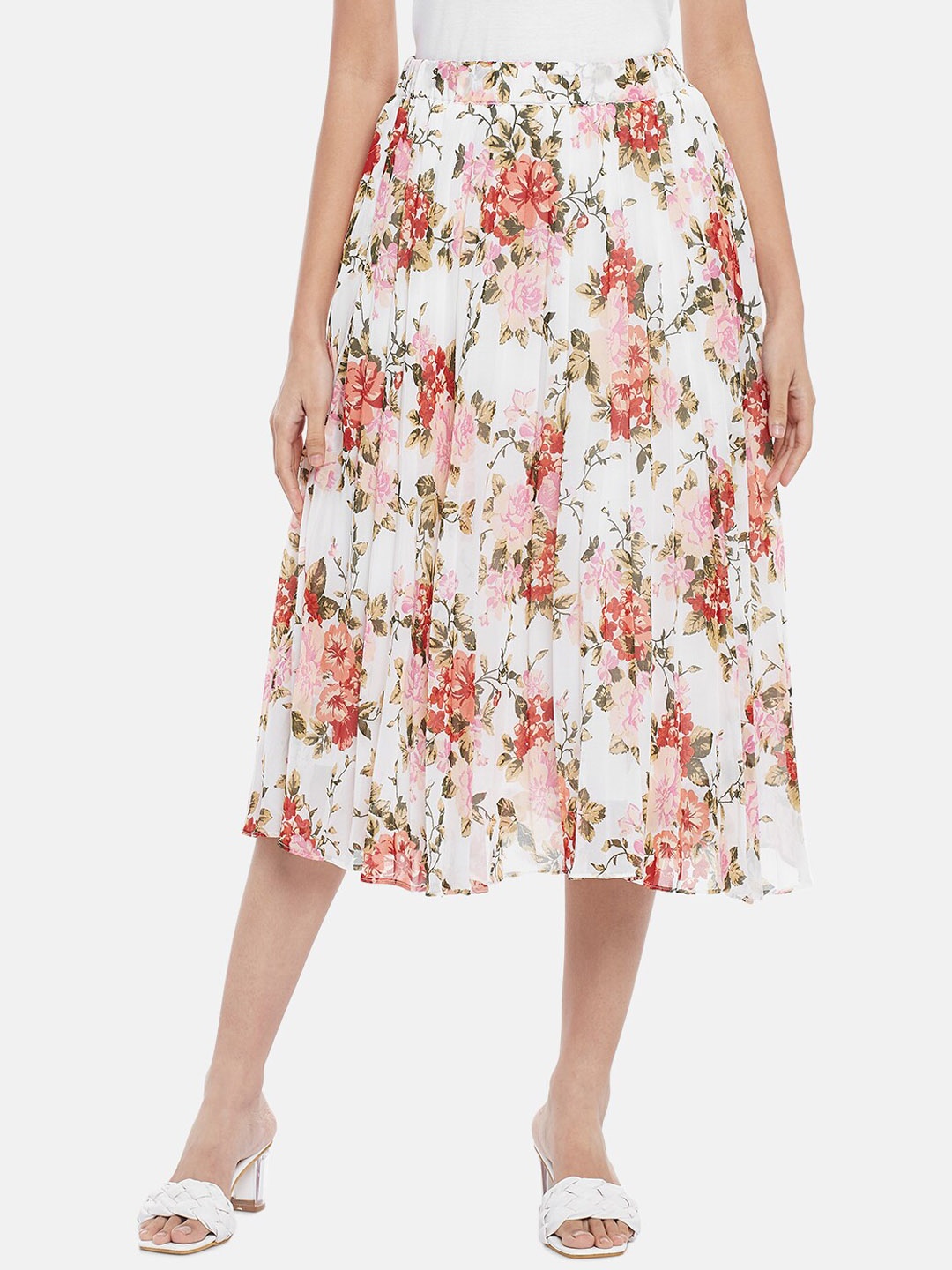 

Honey by Pantaloons Floral Printed A Line Midi Skirt, Off white