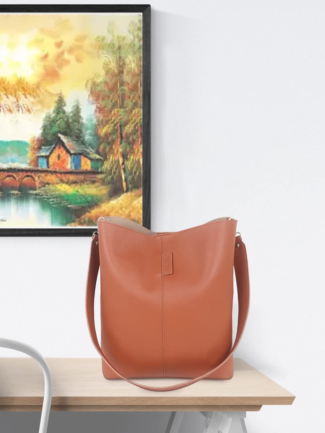 

ROVOK Synthetic Leather Oversized Shopper Tote Bag, Brown