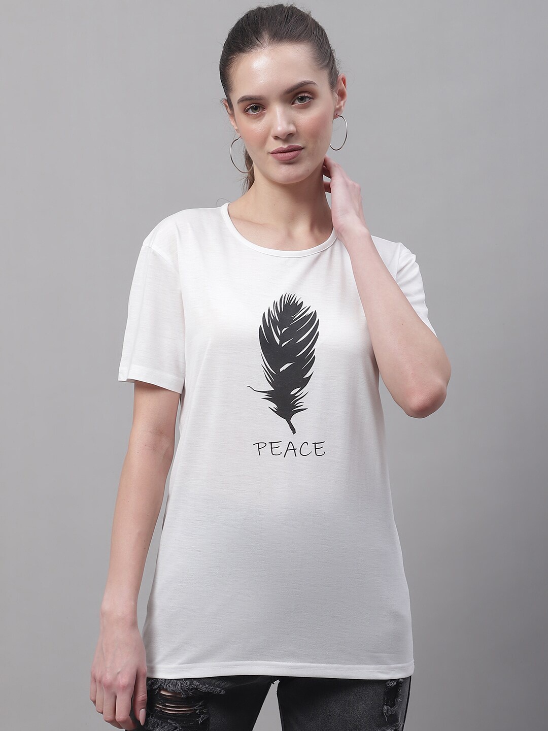 

MACK JONNEY Graphic Printed Running Cotton T-shirt, White