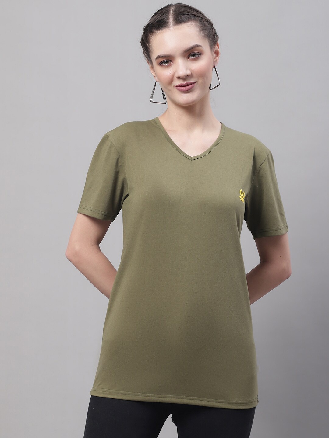 

MACK JONNEY V-Neck Cotton T-shirt, Green