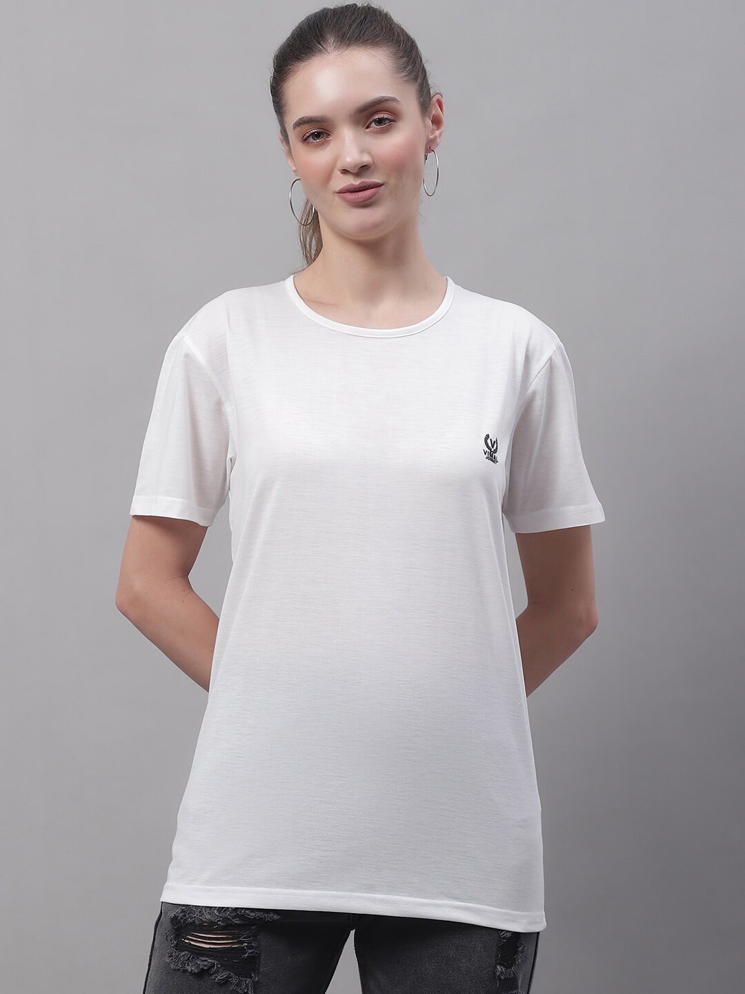 

MACK JONNEY Round Neck Cotton T-shirt, White