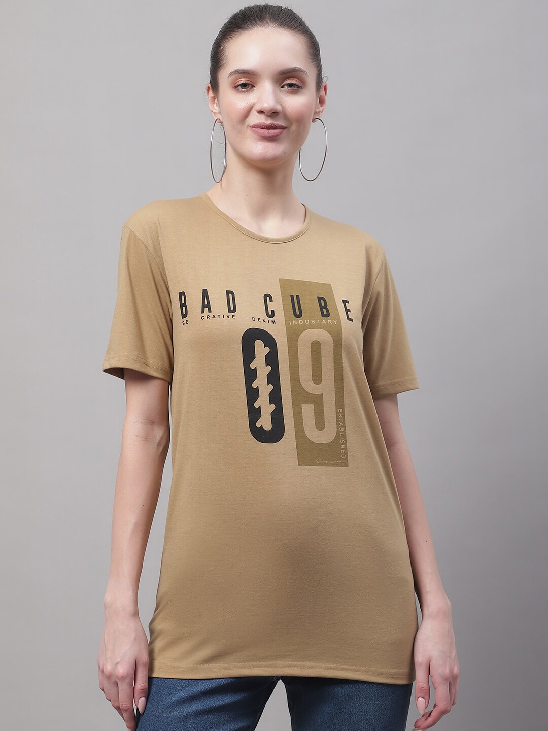 

MACK JONNEY Typography Printed Cotton T-shirt, Beige