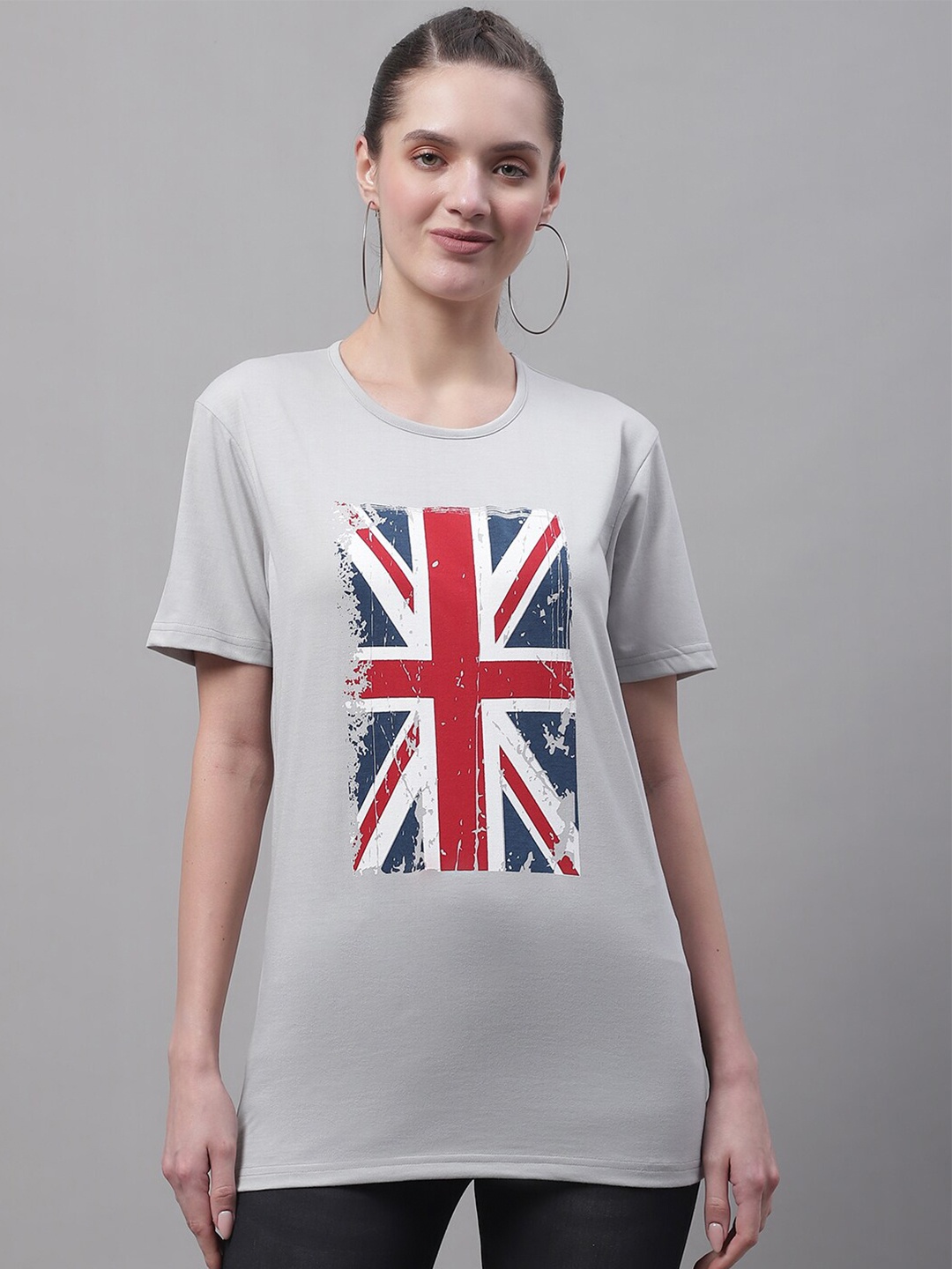 

MACK JONNEY Graphic Printed Cotton T-shirt, Grey