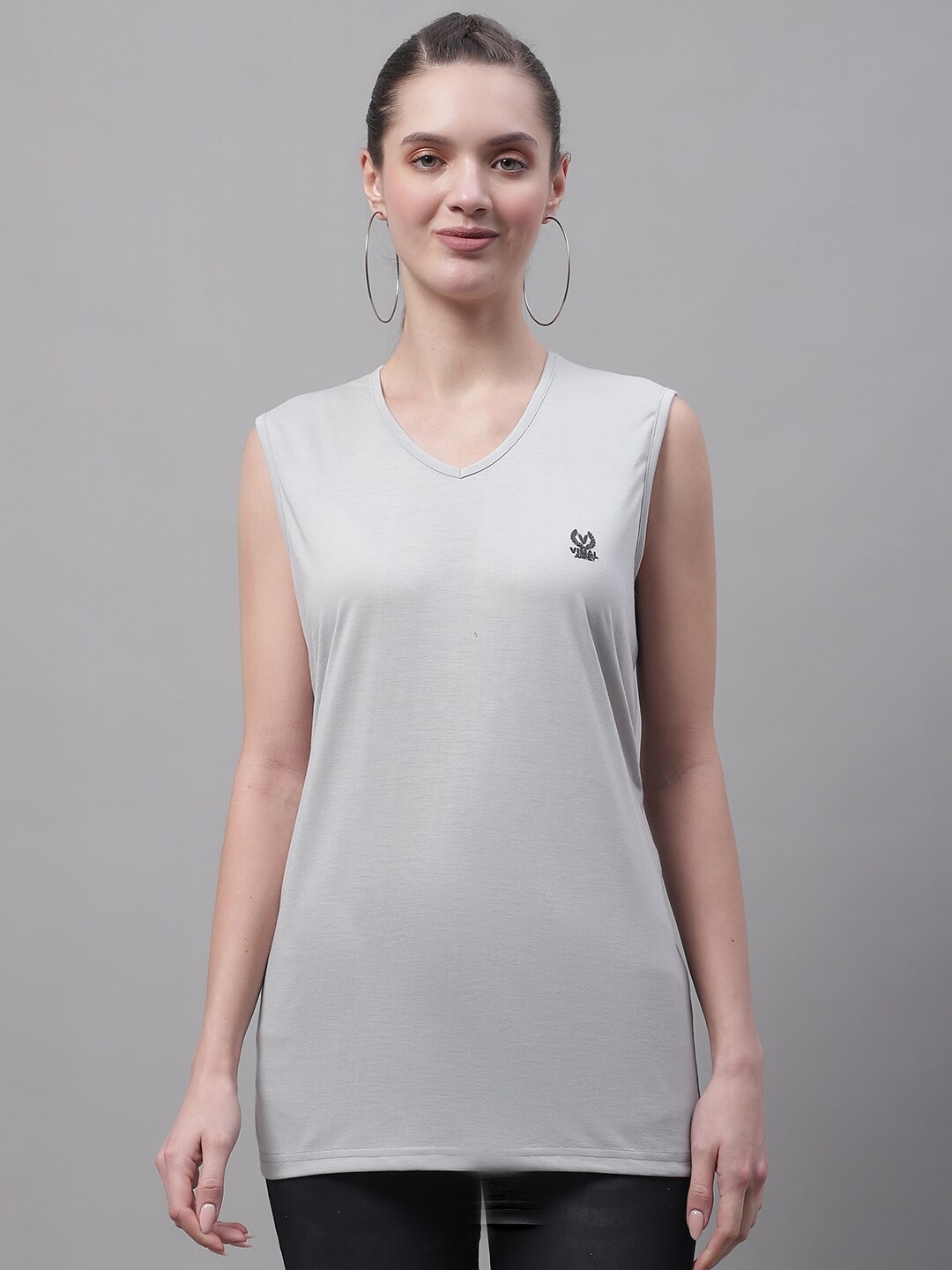 

MACK JONNEY V-Neck Cotton T-shirt, Grey