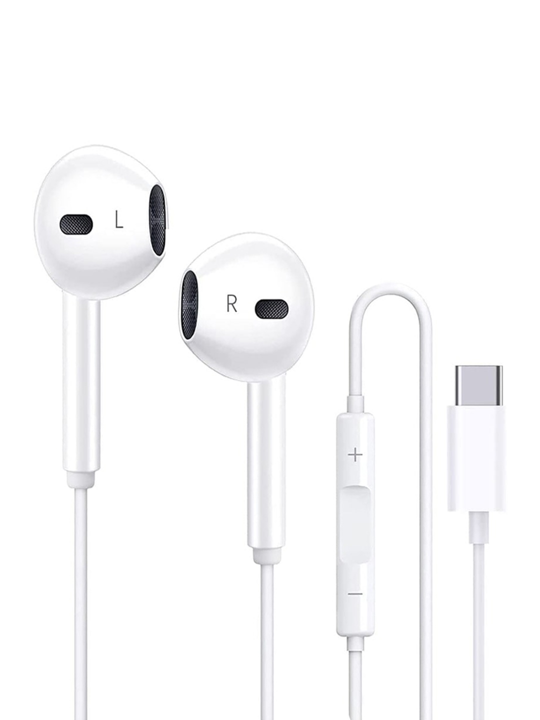 

EYNK Type C Wired Headphones with Inline Controls, White