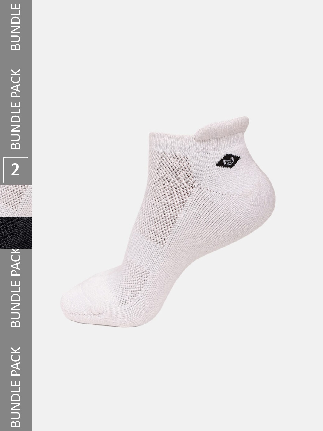 

Almo Wear Men Pack Of 2 Anti-Microbial Lightweight Bamboo Ankle Length Socks, White